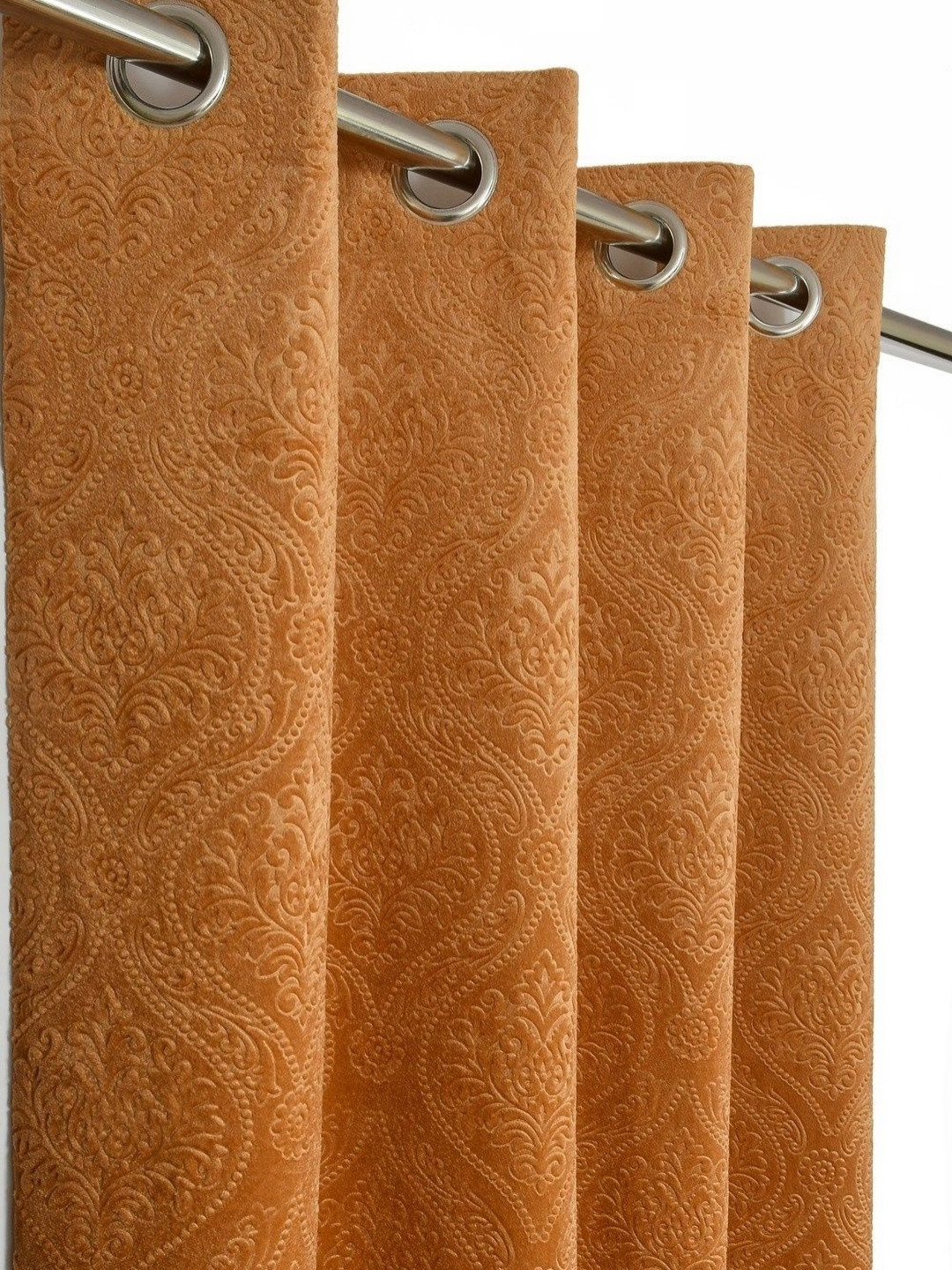 Kiara Creations Gold Toned 2 Pieces Room Darkening Textured Door Curtain