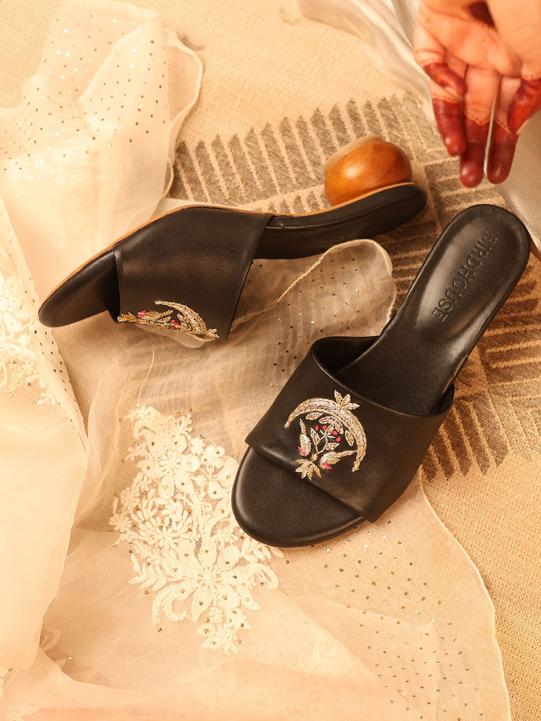 BIRDHOUSE Women Birdhouse Chand Heels Black Iconic Event Pair Sandals