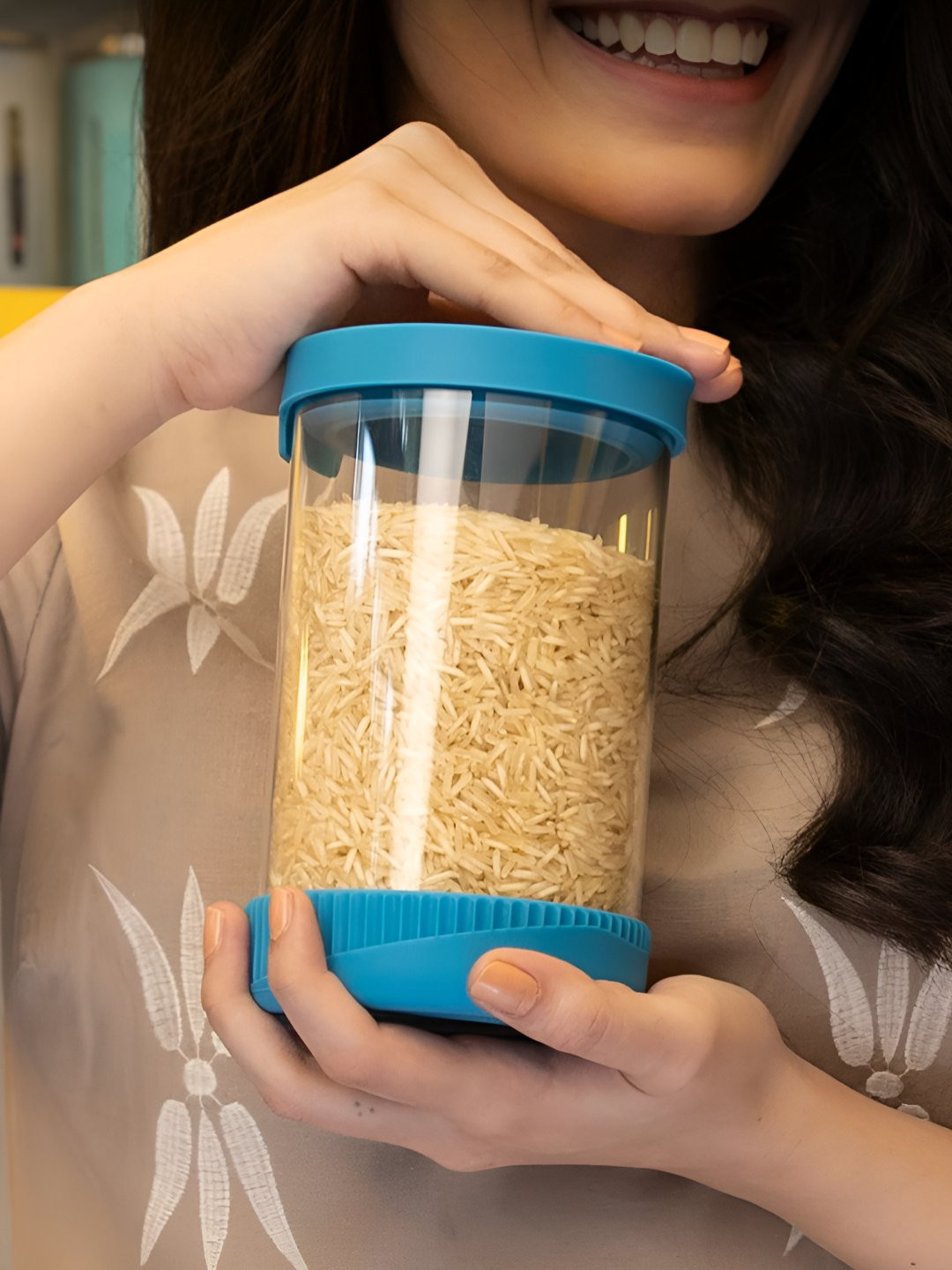 GLASAFE Store 'O' Fresh Blue Borosilicate Glass Container 1000ml