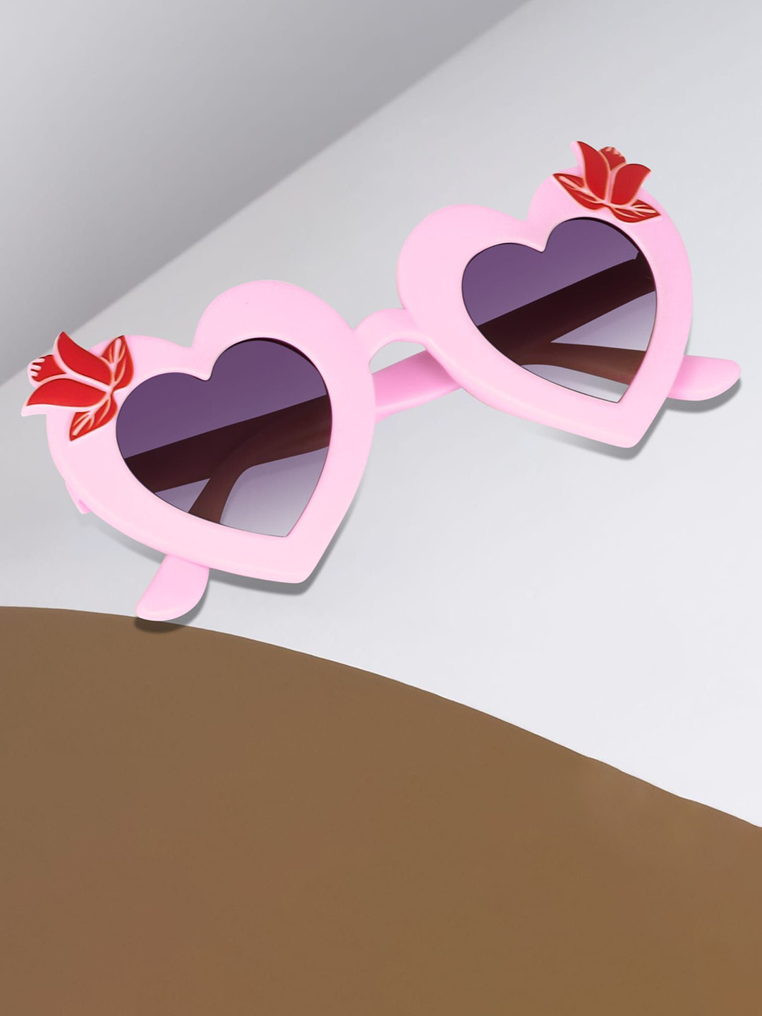 DEXENT COLLECTION Kids Butterfly Sunglasses with UV Protected Lens Etet Heart Baby Pink