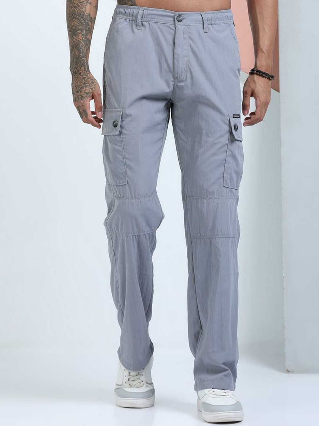 RIGS AND RAGS Men Smart Loose Fit Non Iron Cargos Trousers