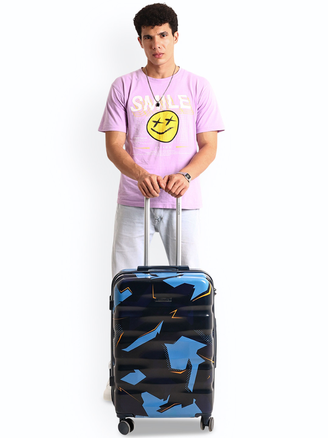 CARRIMATE Set Of 2 Baku Camo Printed 360 Wheels Hard-Sided Trolley Bags