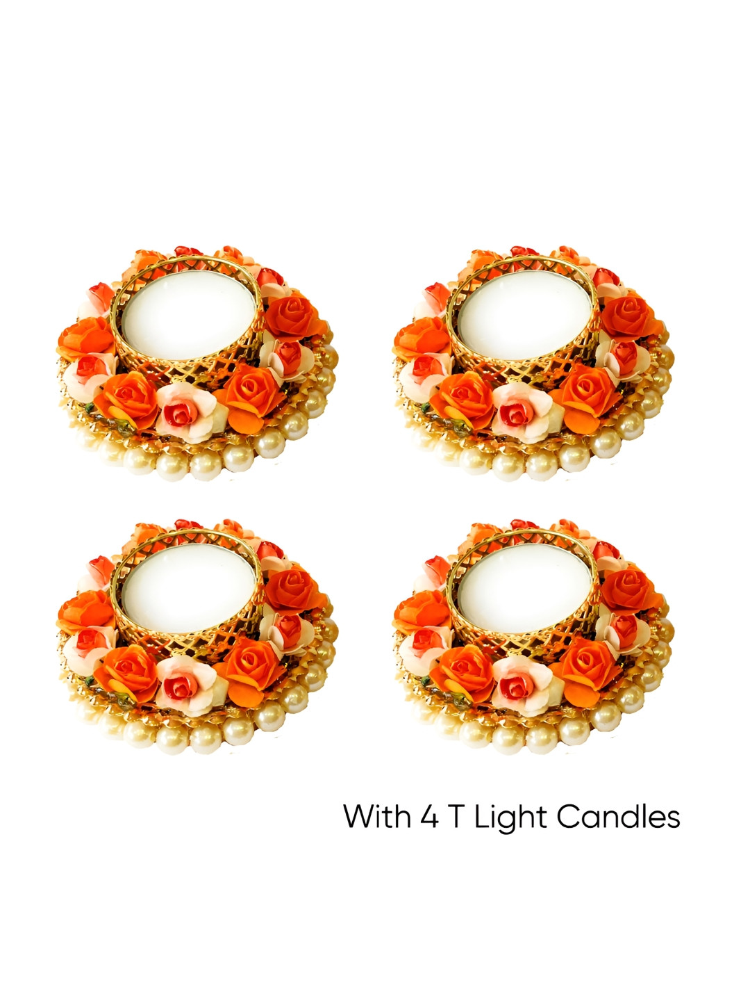 Special You Red 4 Pieces Rose Tealight Candle Holders