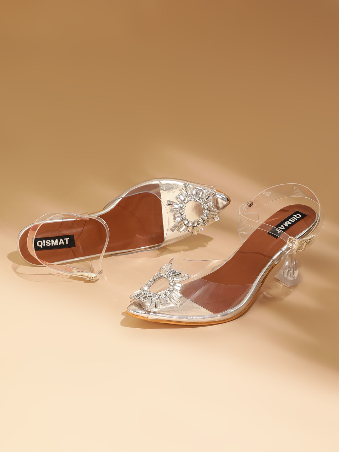 Qismat Embellished Transparent Slim Heels