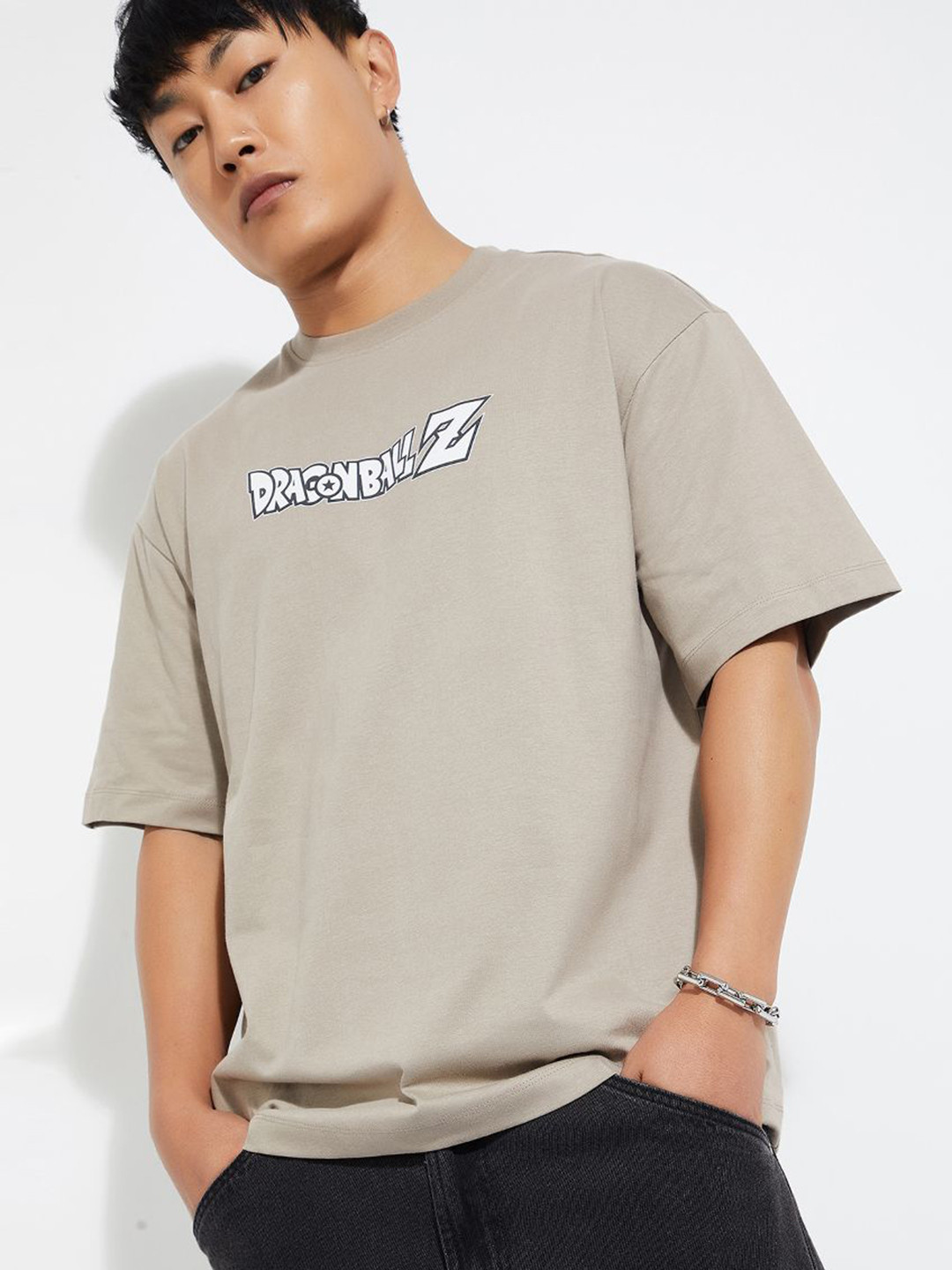 max Men Dragon Ball Z Typography Printed Round Neck Cotton Relaxed Fit T-shirt