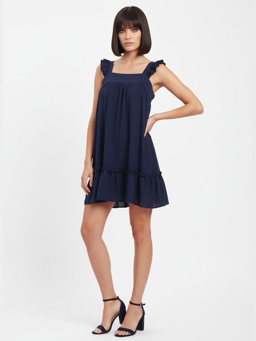 DressBerry A-Line Dress with Pleated Detail