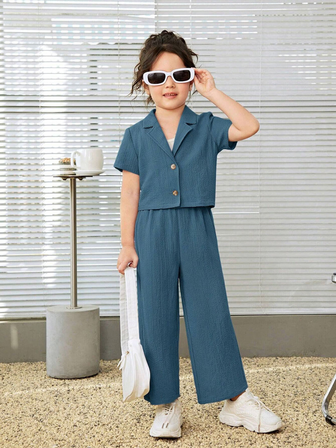PAGHDAL BROTHER Girls Shirt with Trousers