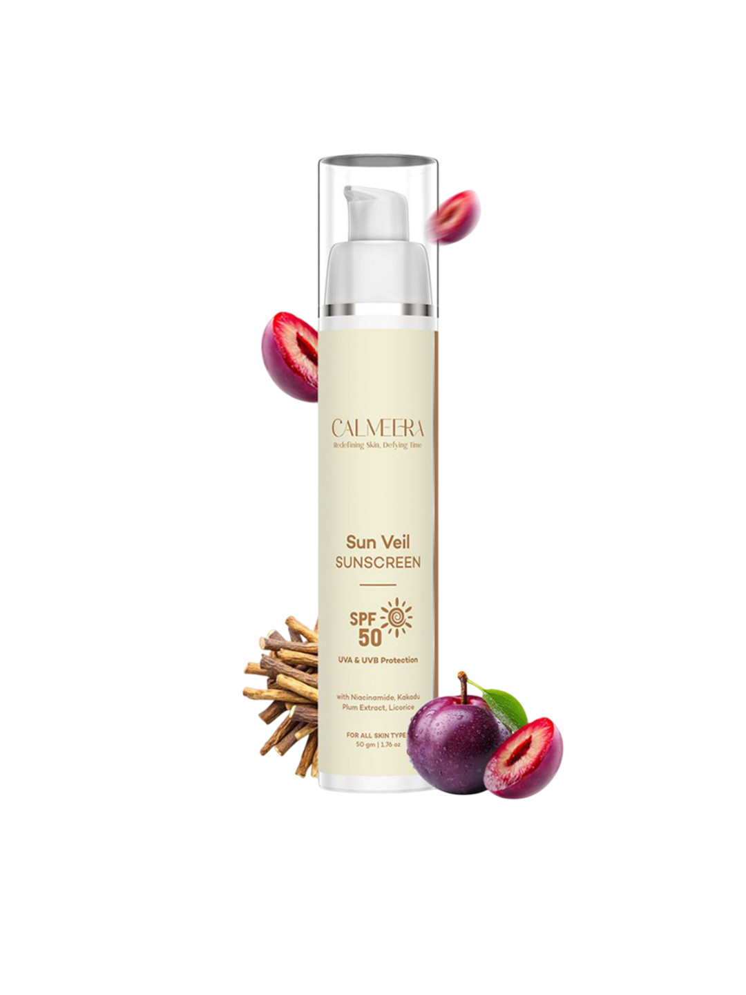 CALMEERA Sun Veil Sunscreen SPF 50 PA+++ Broad Spectrum Protection - 50 g