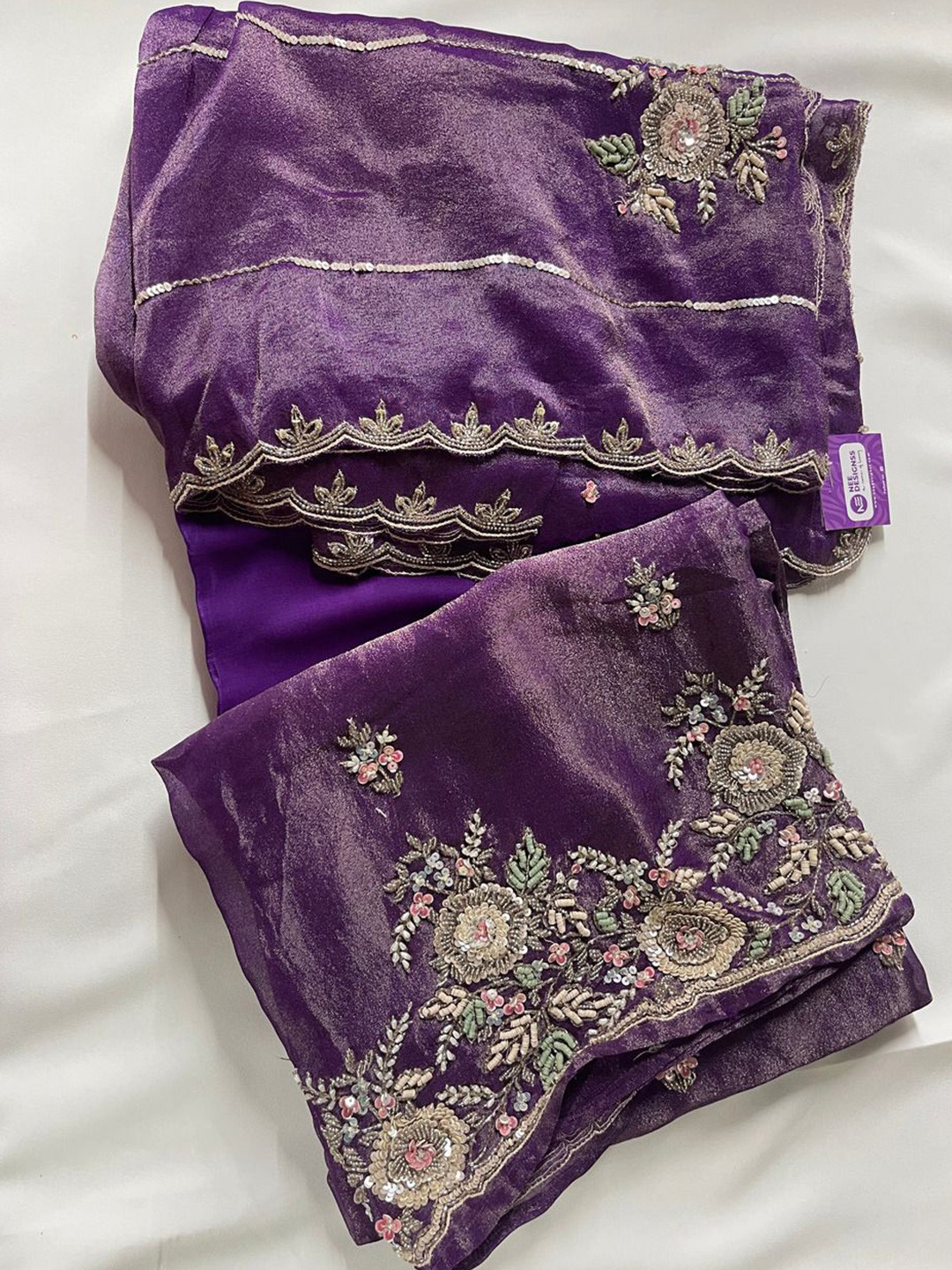 NEE DESIGNSS Embroidered Unstitched Dress Material