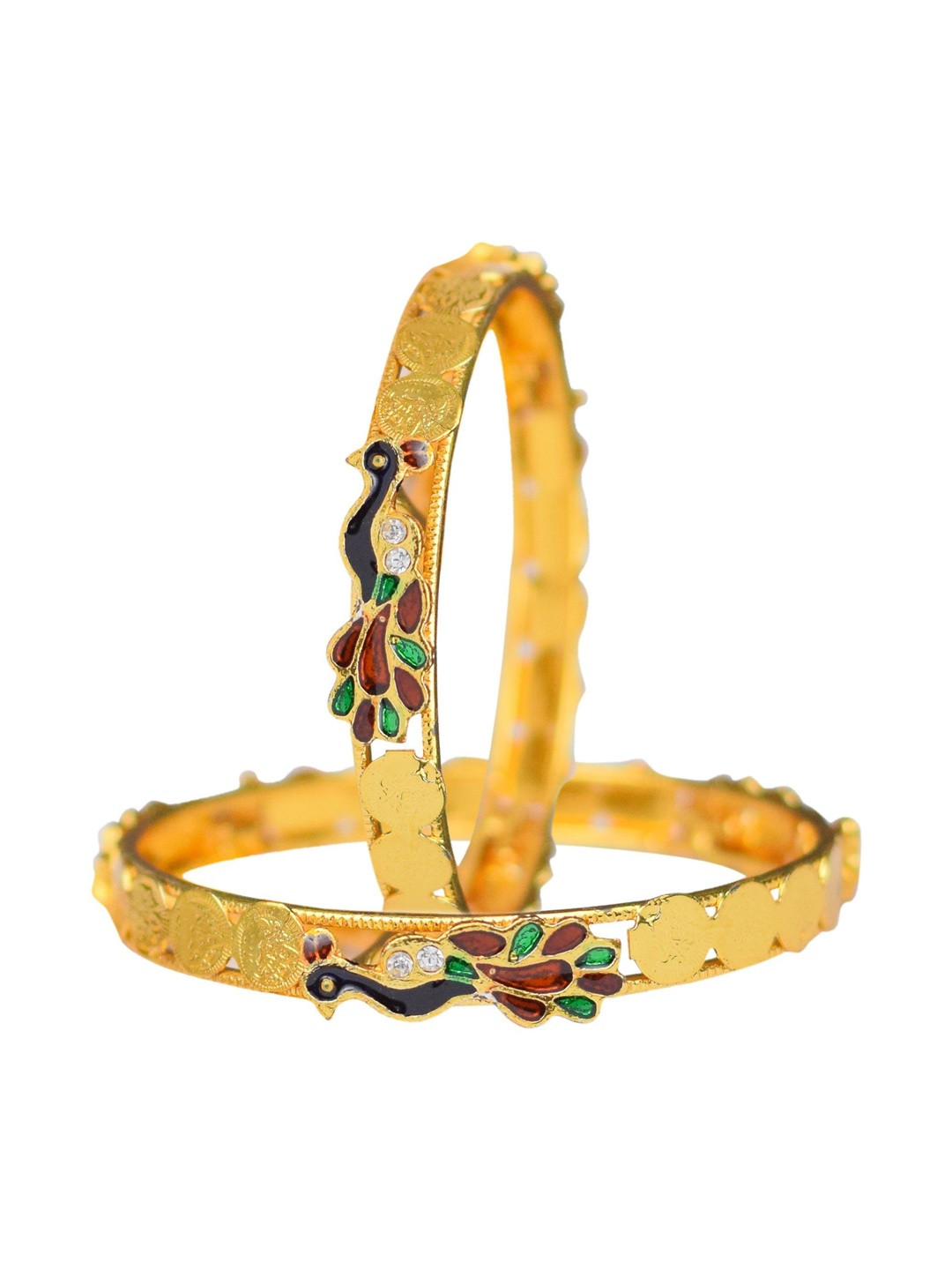 Sitashi Women 1 Pair of Gold-Plated Alloy  Cuff Bangles