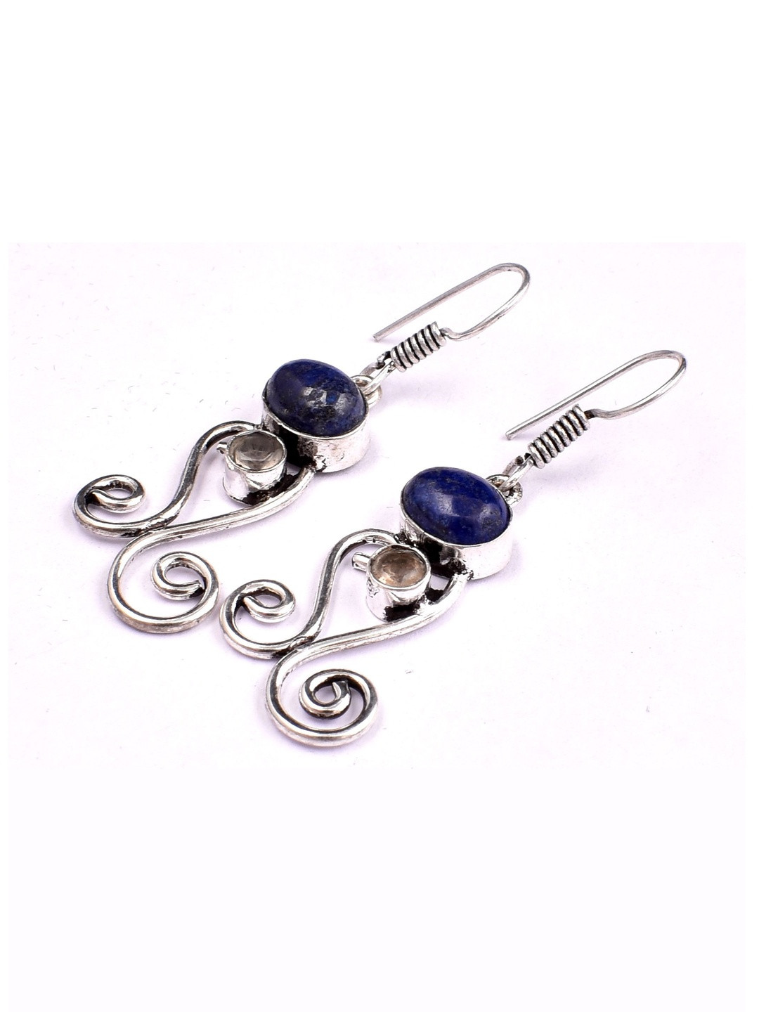 AAR Jewels Silver-Plated Brass Topaz Drop Earrings