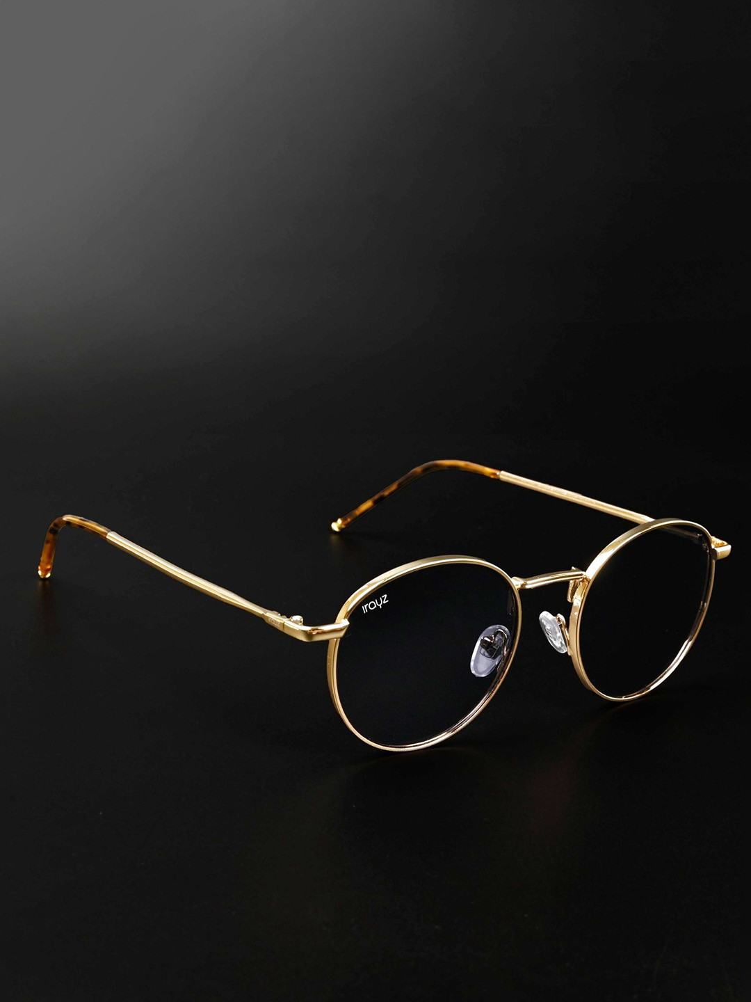 Irayz Unisex UV Protected Round Sunglasses R Pento- GLD-BLK