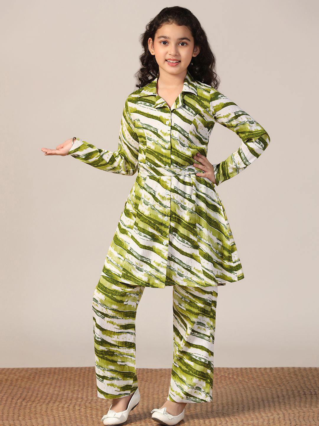 BAESD Girls Printed Panelled Clothing Set