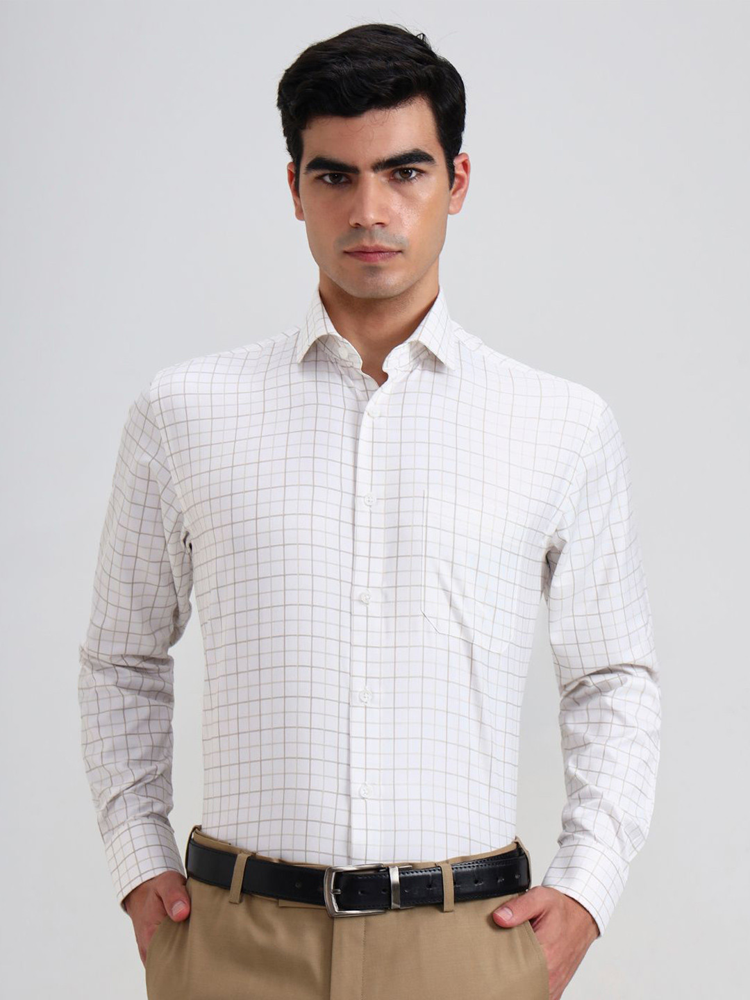 Greenfibre Men Grid Tattersall Checked Cotton Shirts