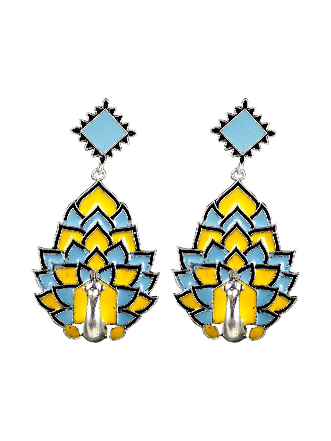Sitashi Women Alloy Peacock Design Drop Earrings