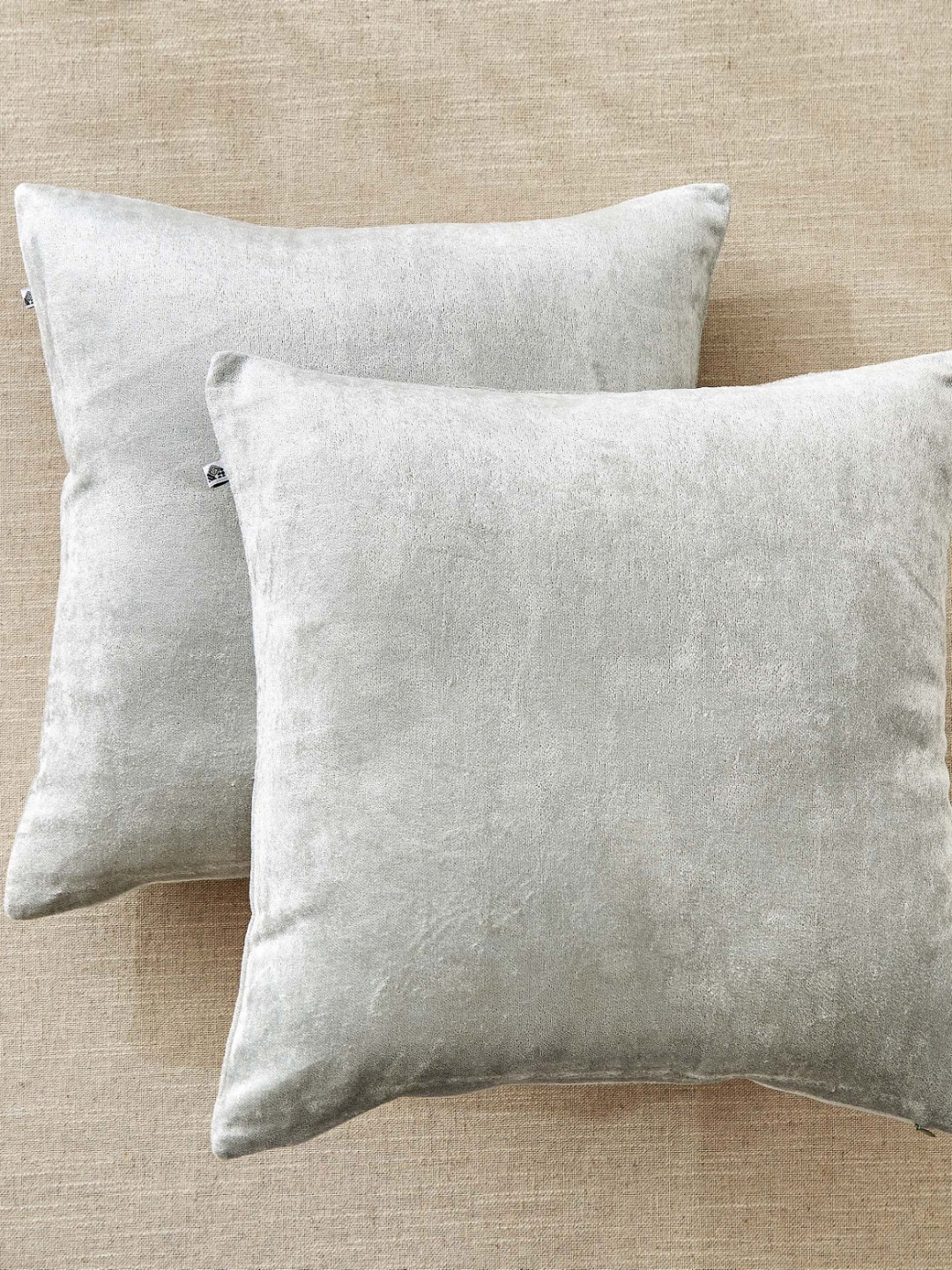 Home Centre Vela Elemental Silver-Toned 2 Pieces Square Cushion Covers