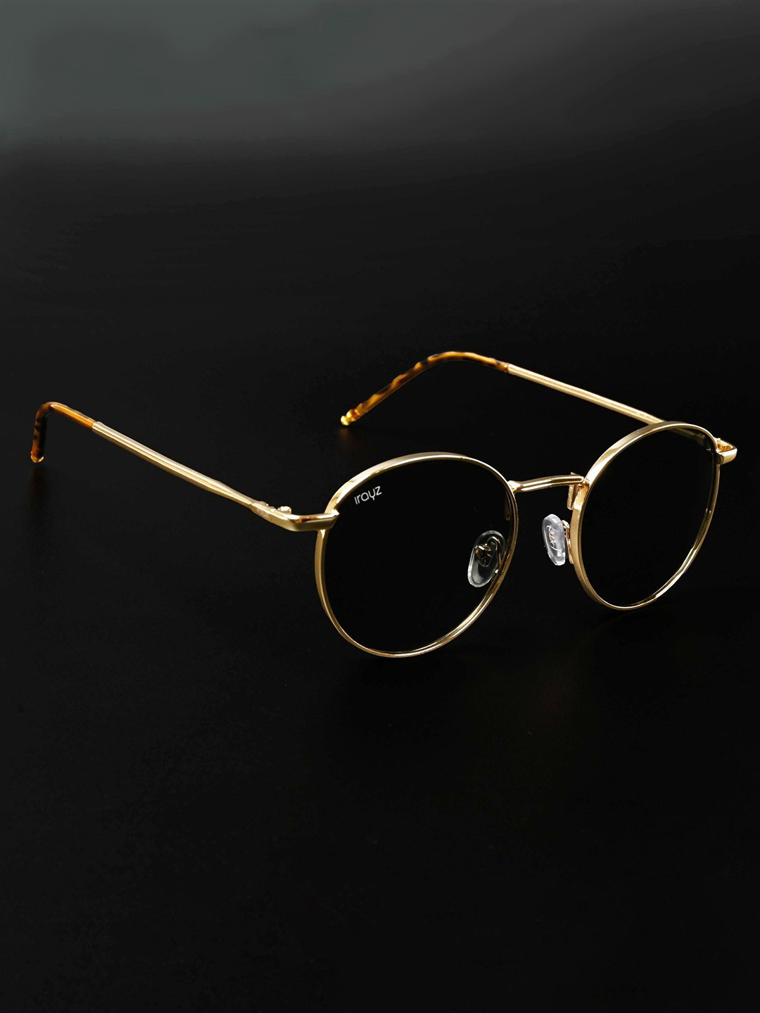 Irayz Unisex UV Protected Round Sunglasses R Pento- GLD-GRN