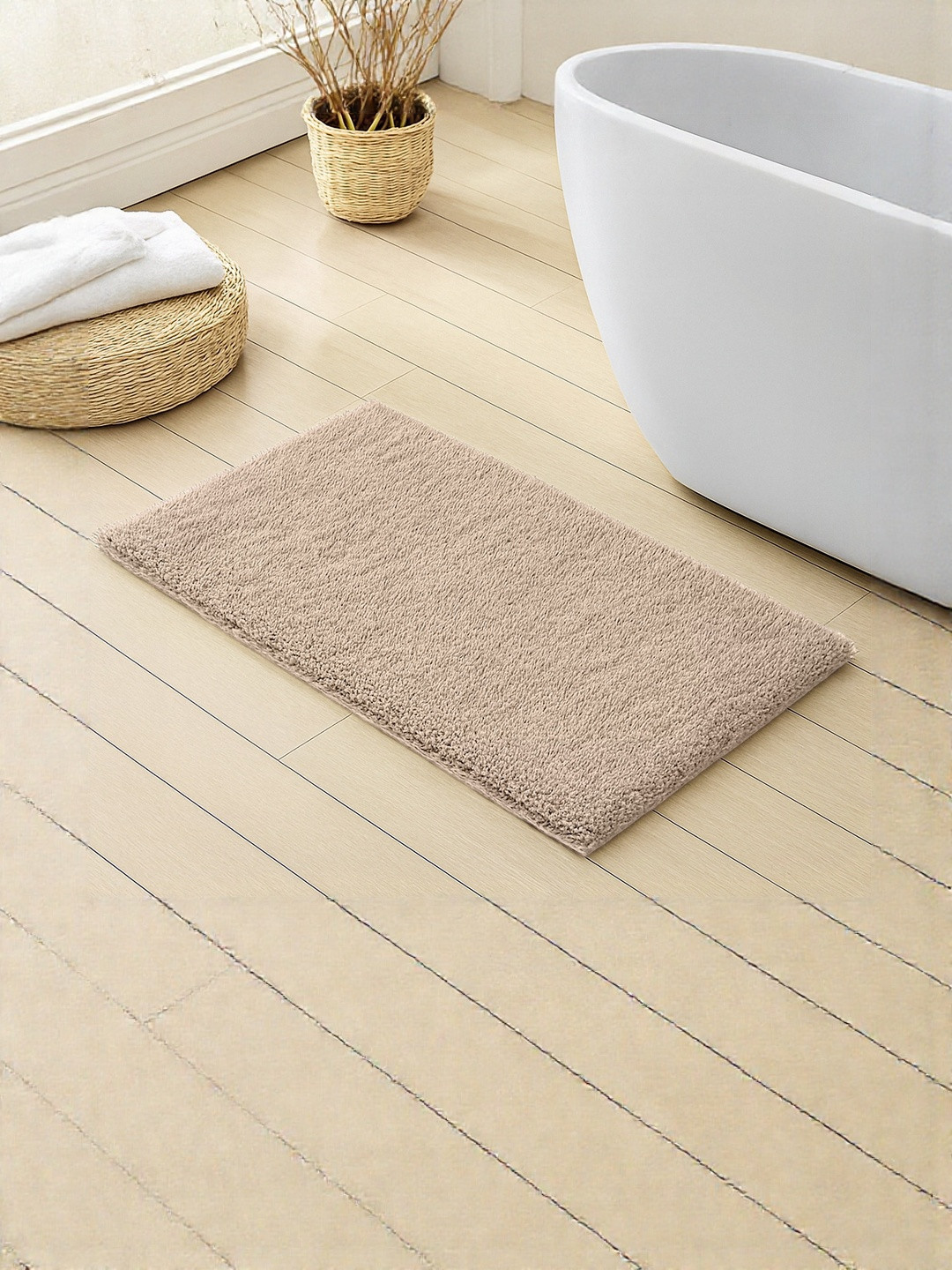 enera Opal Taupe Solid Ultra-Soft Anti-Skid & Absorbent Bath Rug - 40 cm x 60 cm