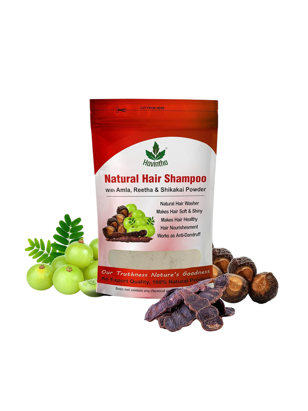 Havintha Natural Hair Shampoo With Amla & Ritha - 227 g