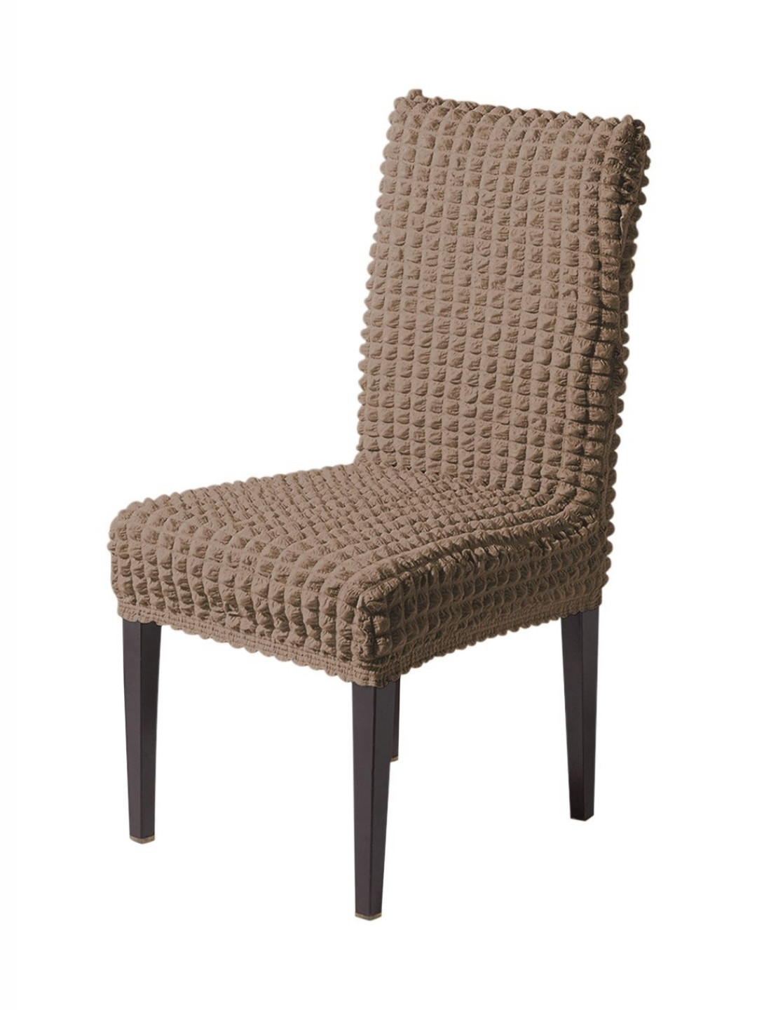 HOKIPO Aria Nova Mocha Brown 280 GSM Bubble Stretchable Dining Chair Covers