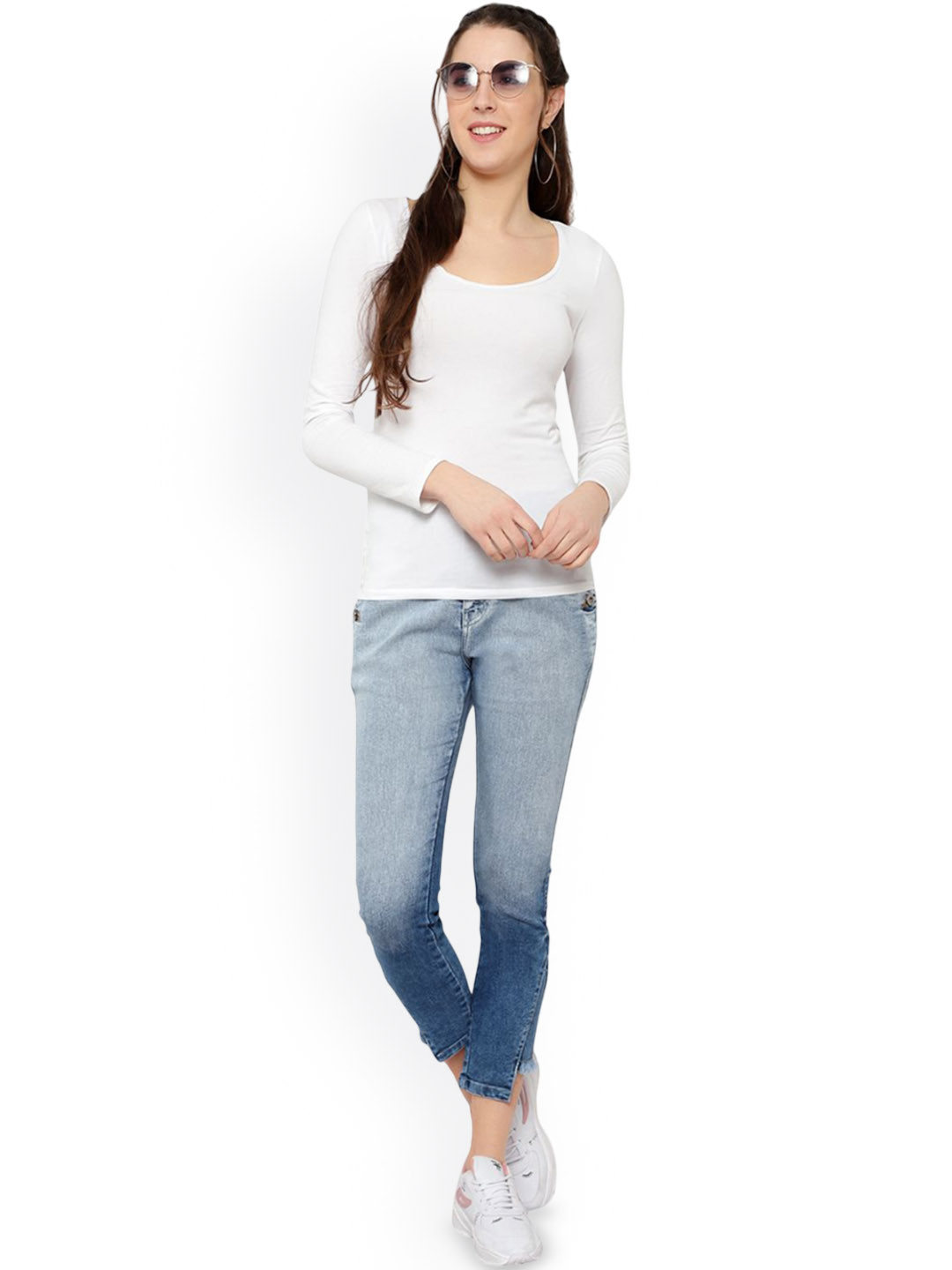 God's Club Women Straight Fit High-Rise Heavy Fade Jeans
