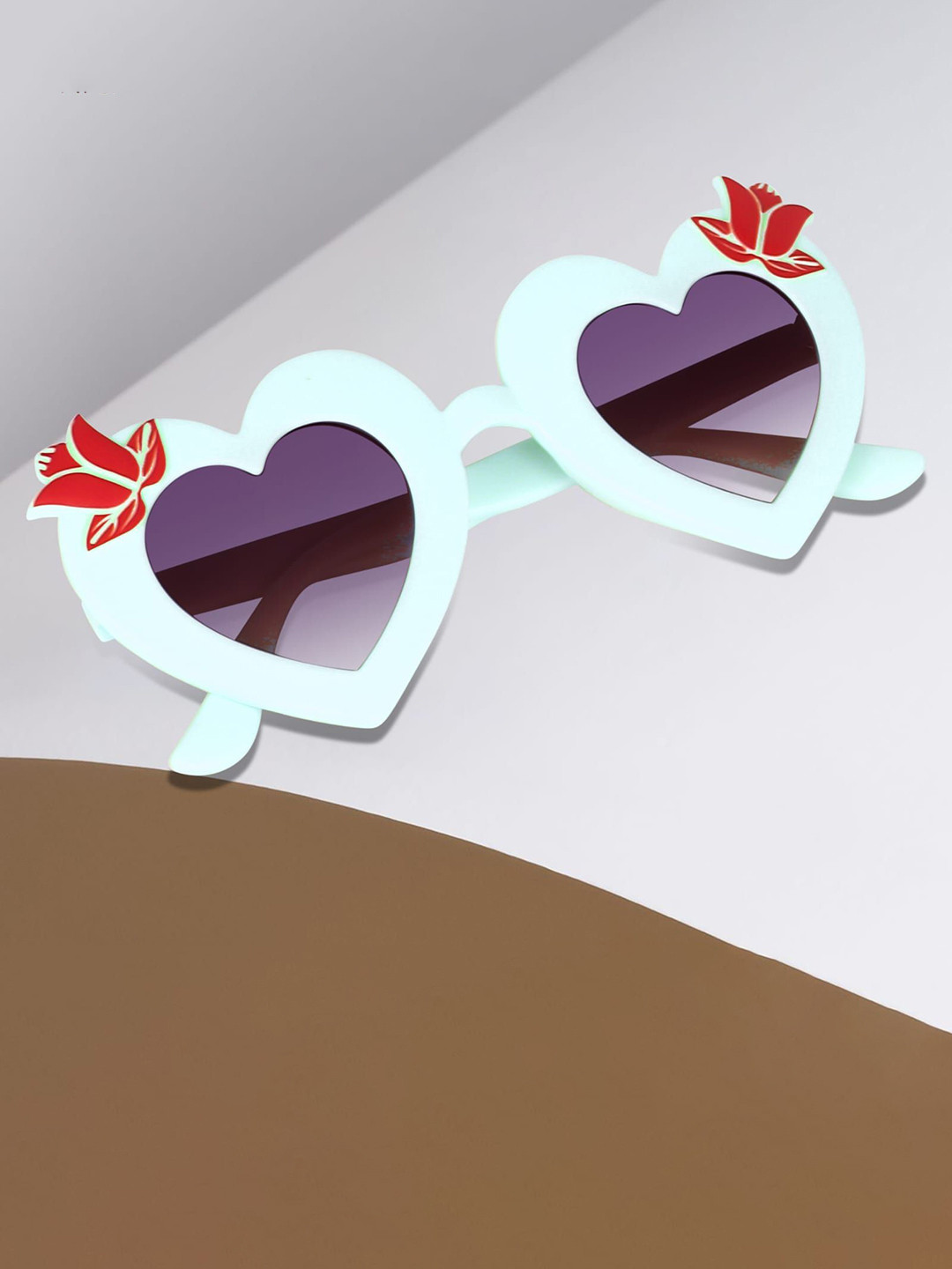 DEXENT COLLECTION Kids UV Protected Lens Cateye Sunglasses Etet Heart Baby Blue