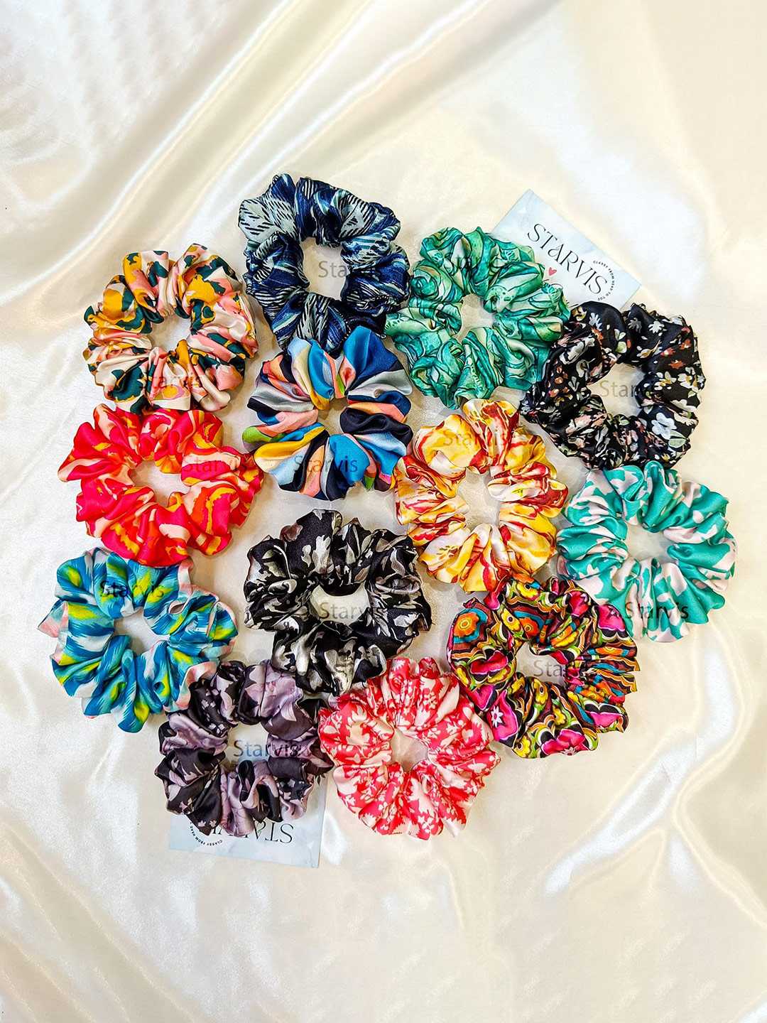 Starvis Women Set of 6 Satin Scrunchies Set