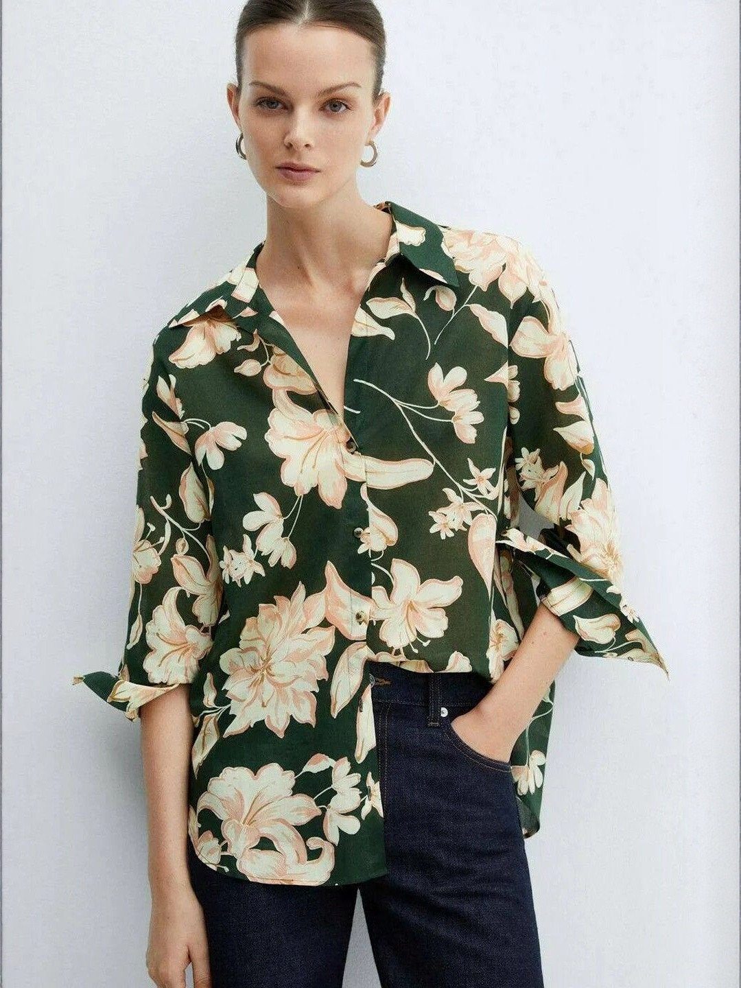 SZN Women Green Floral  Tops