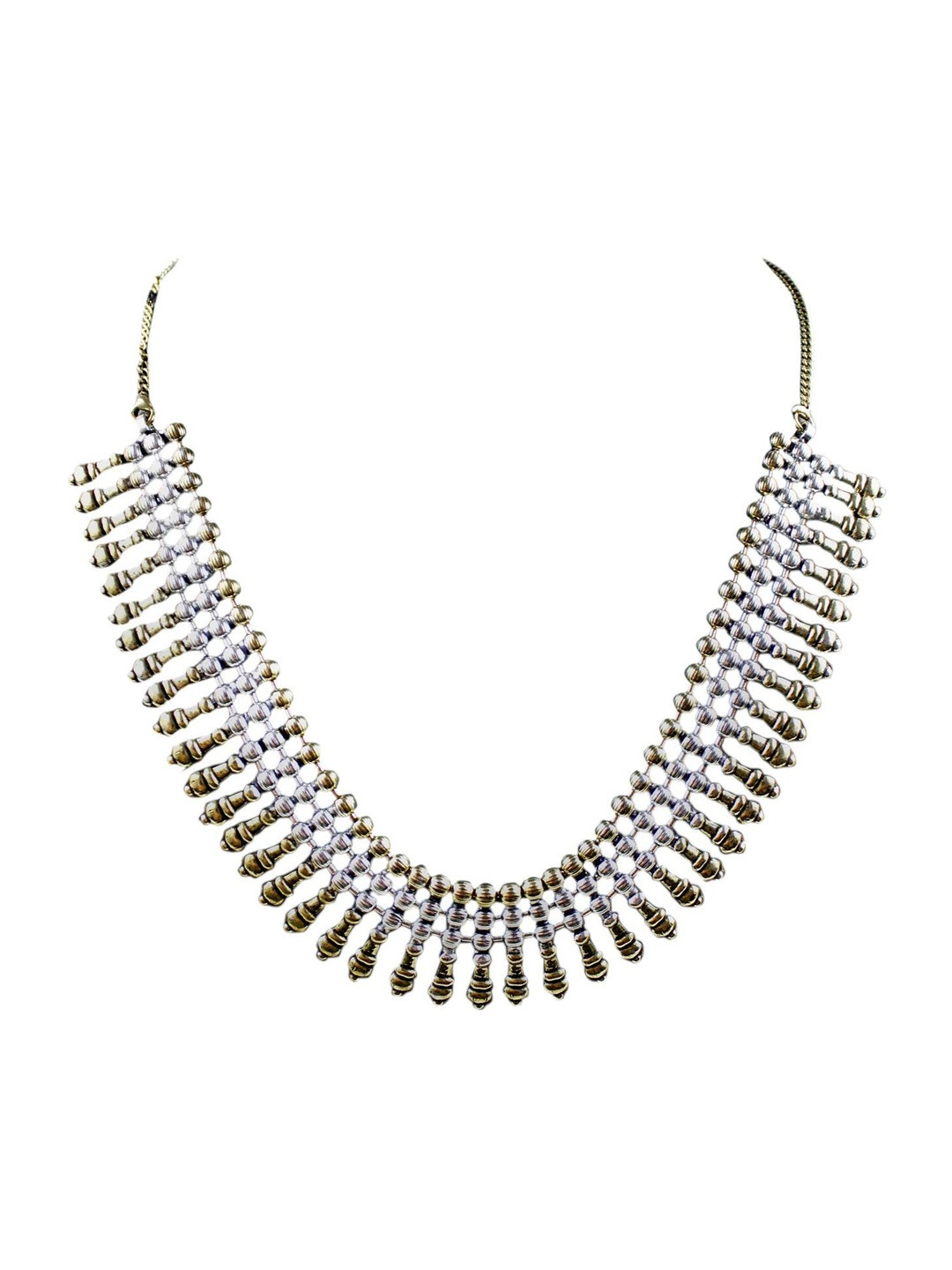 Sitashi  German Silver Oxidized Statment Necklace