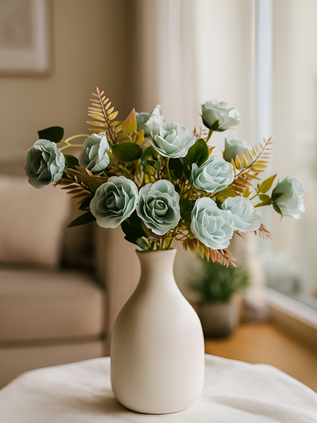 ARTSY Blue 2 Pieces Rose Artificial Flowers