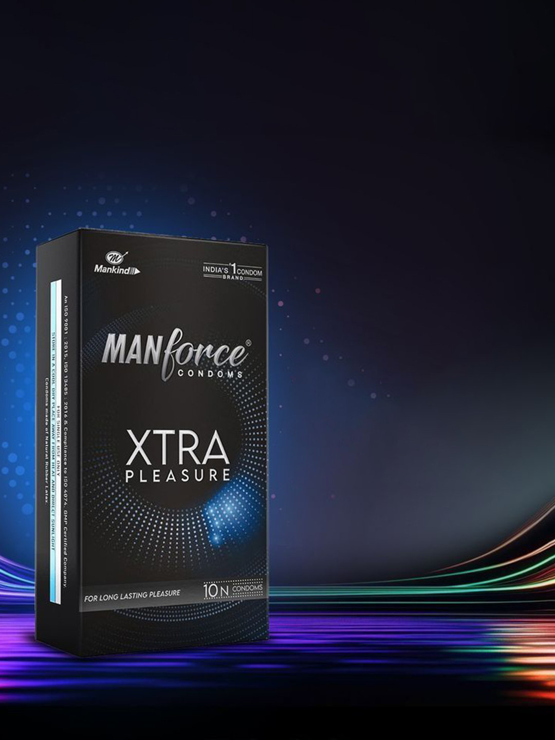 Manforce Set Of 9 Xtra Pleasure Dotted Climax Delay Condoms - Unflavoured - 10Pcs Each