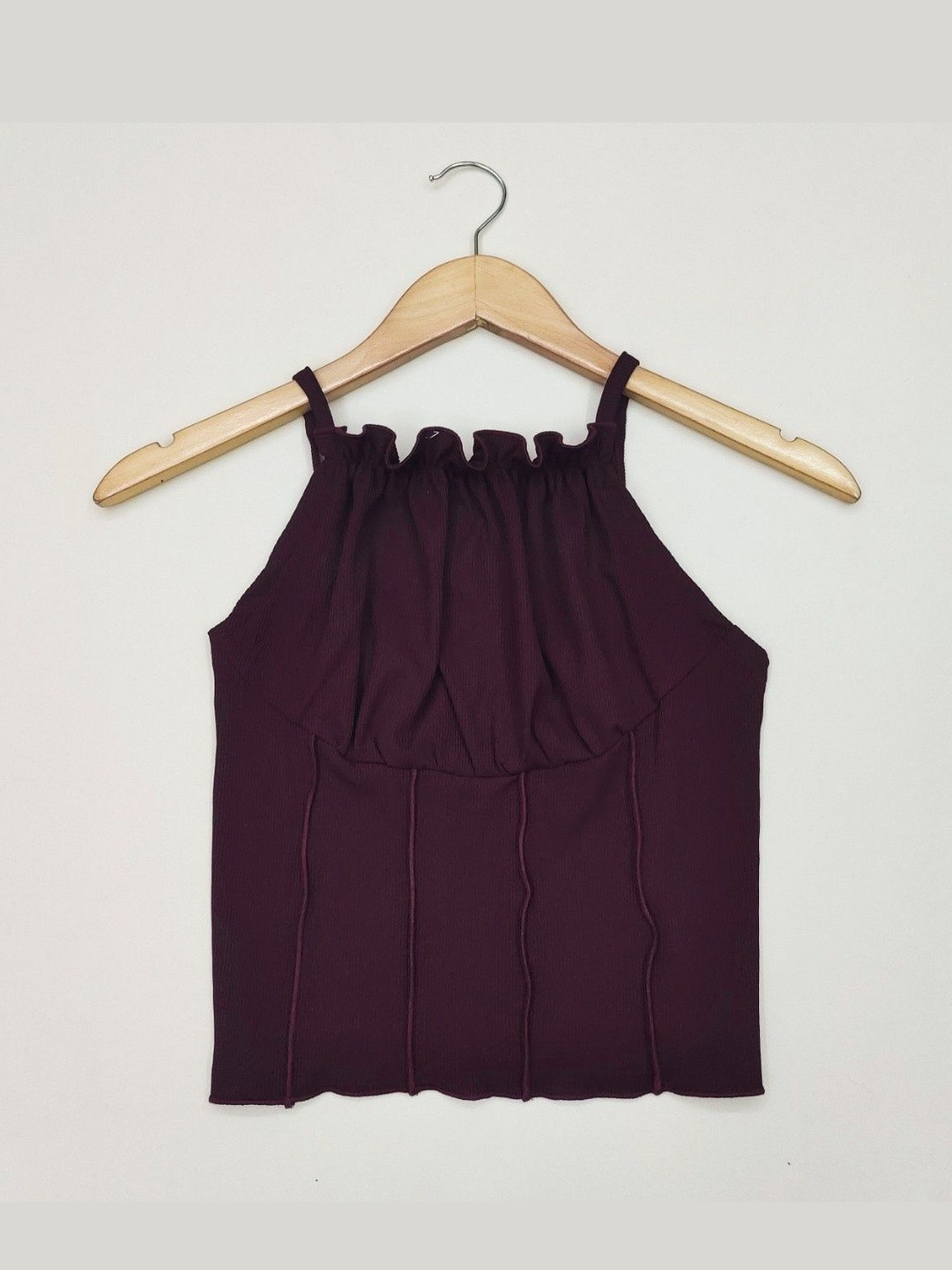 SZN Women Maroon Solid  Tops
