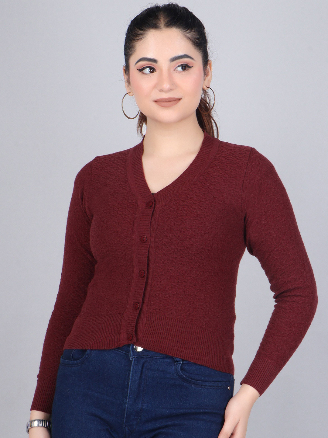 FEVERFEW Women V-Neck Cardigan