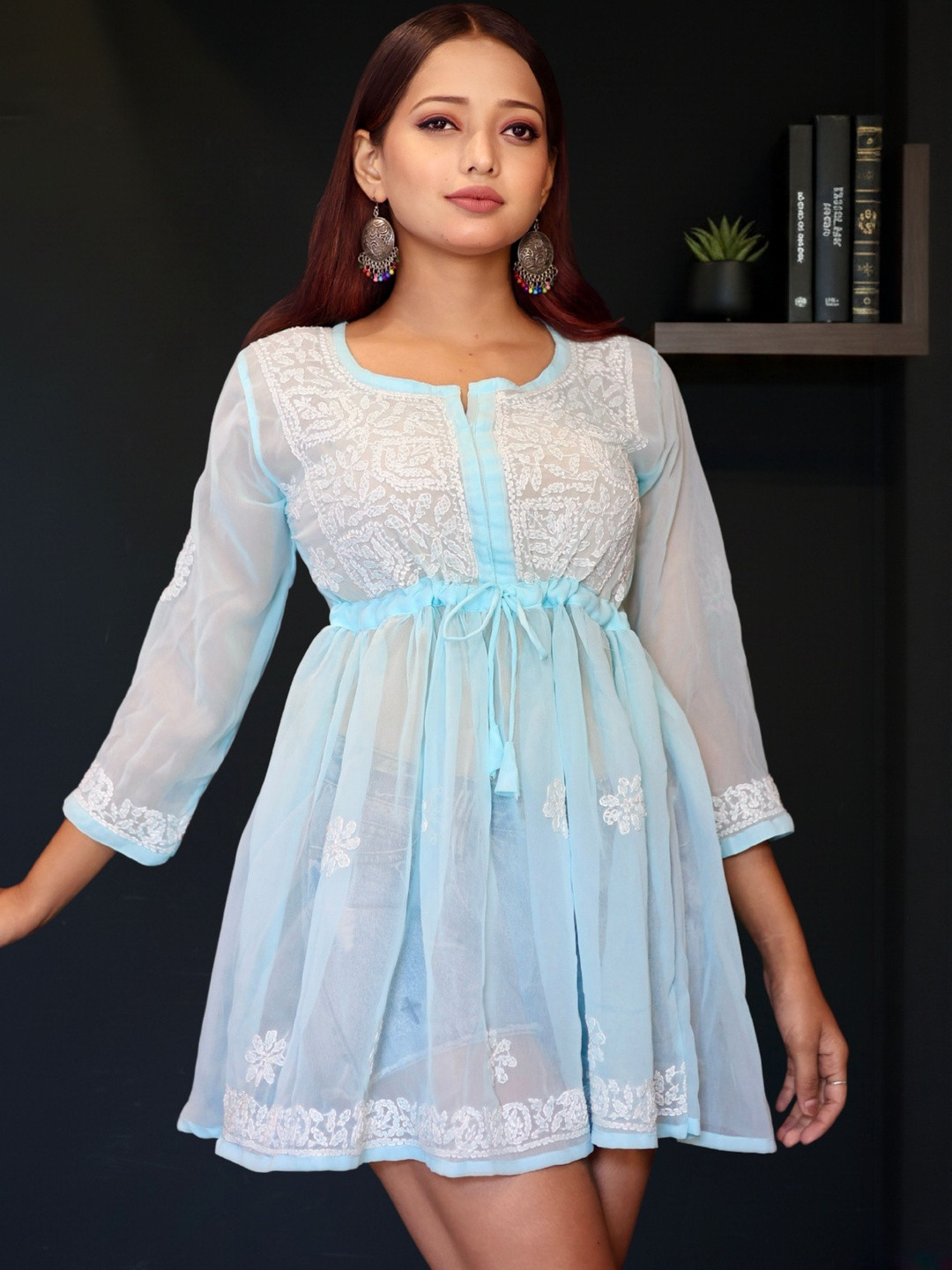 myplusfashion Embroidered Tunic Top