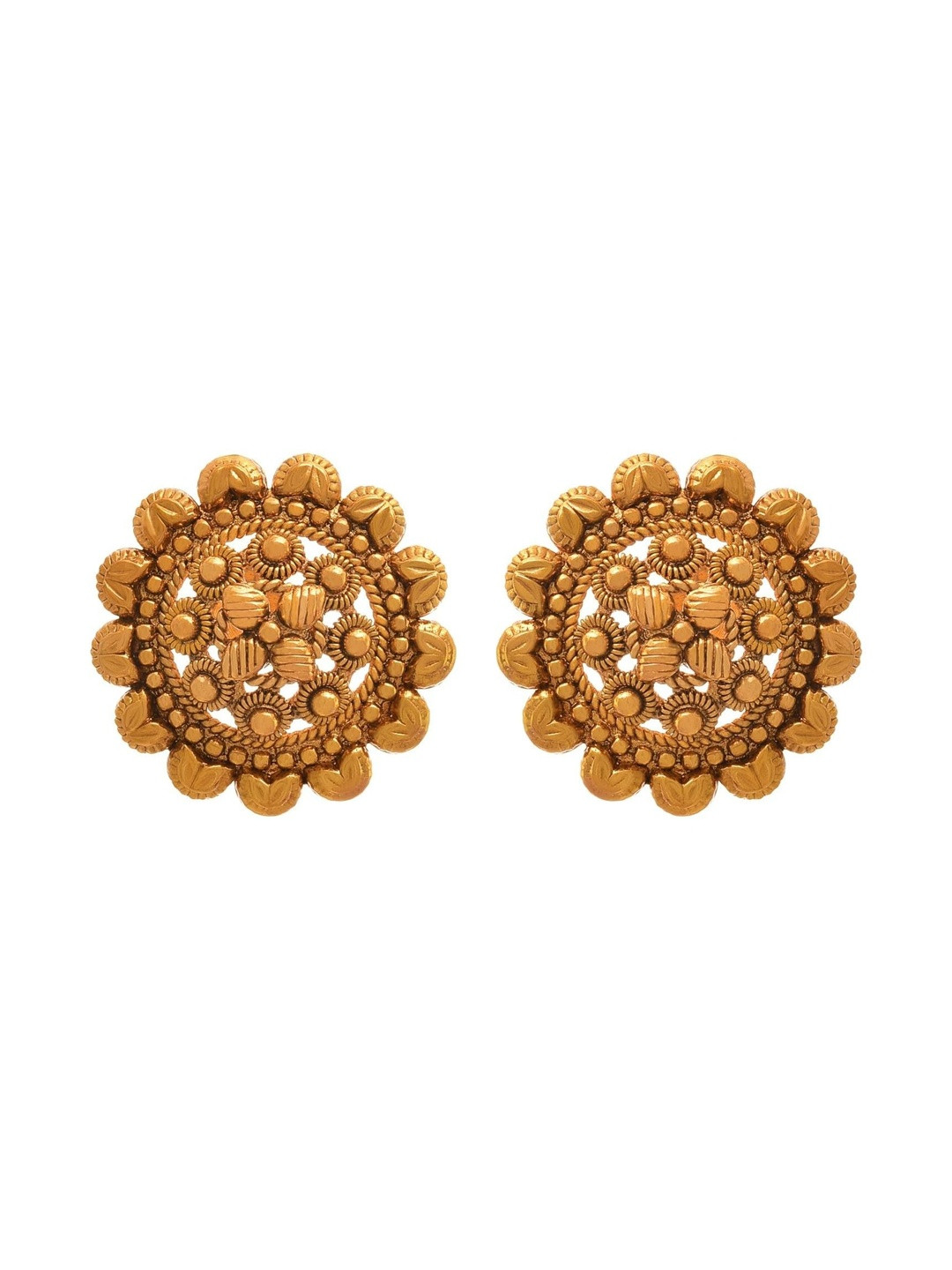 JFL - JEWELLERY FOR LESS Gold Plated Floral Shaped  Stud Earring
