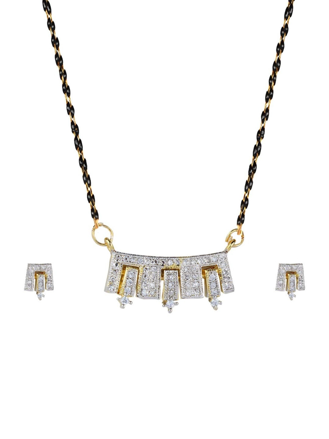 Sitashi Brass-Plated American Diamond Statement Necklace