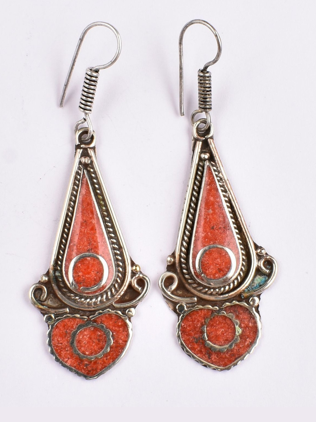 AAR Jewels Rhodium-Plated Topaz Teardrop Shaped Drop Earrings