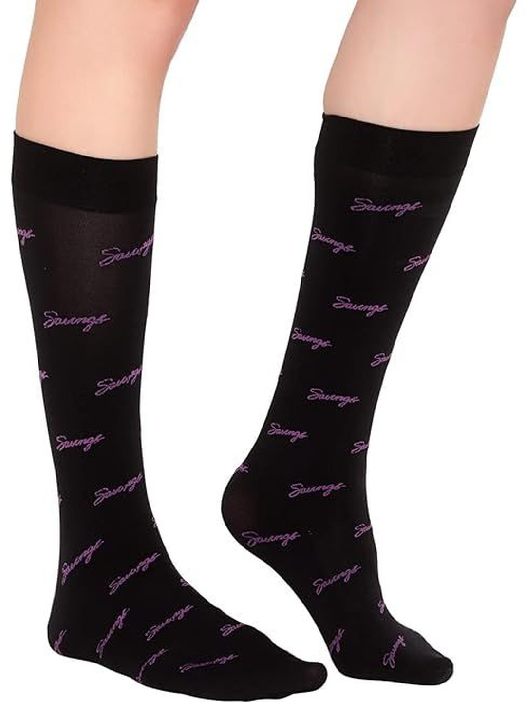 Eleg & Stilance Women Purple Cotton Crew Socks