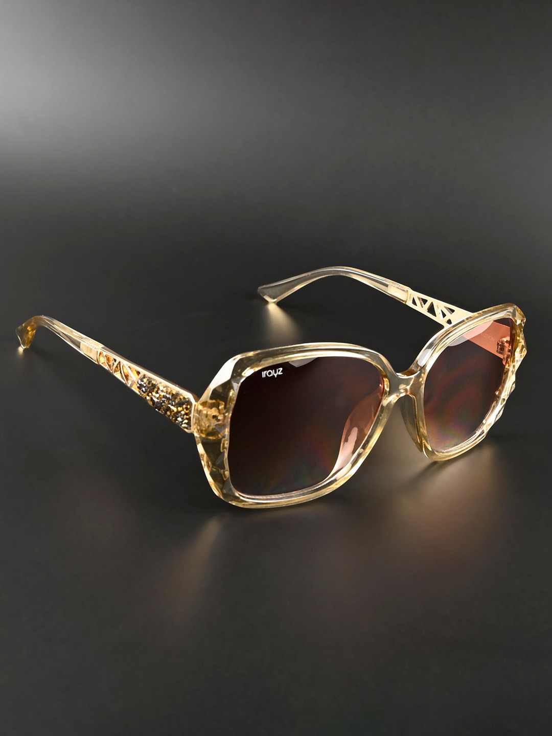 Irayz Women Oversized Sunglasses with UV Protected Lens Raz0R-Gold