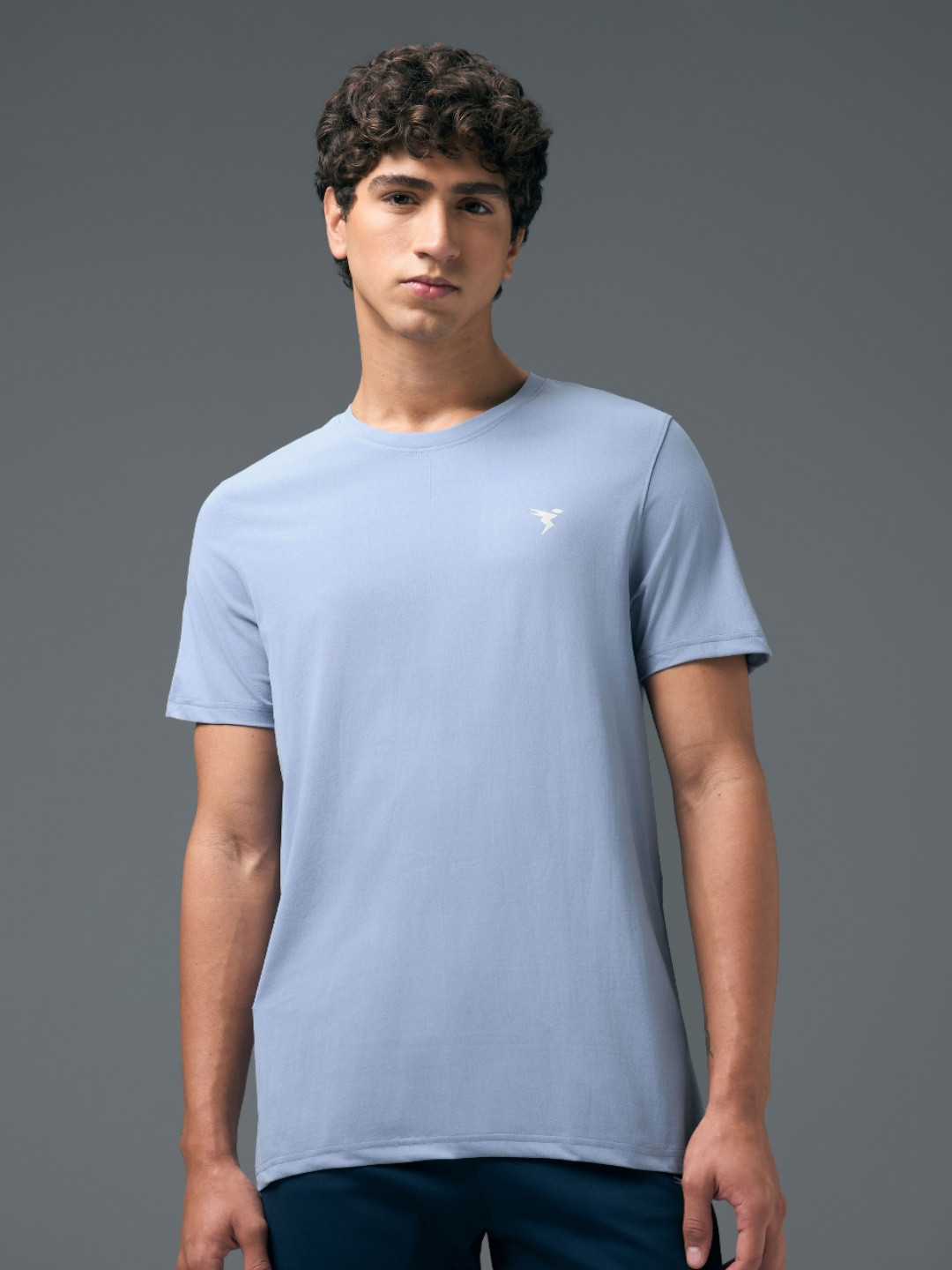 Technosport Men Anti Static Brand Logo Printed Round Neck Slim Fit T-shirt