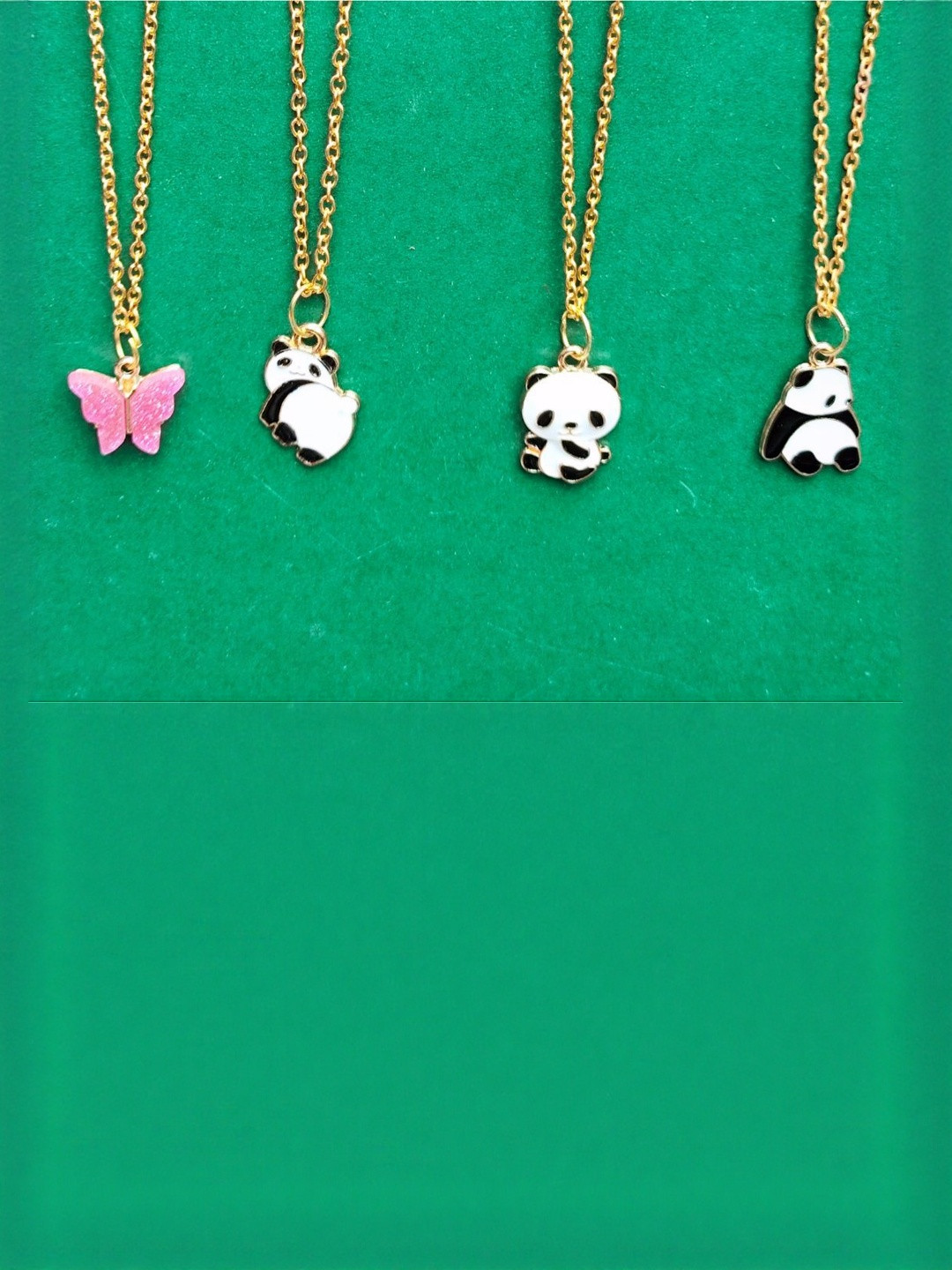 Amit Fashion Set Of 4 Panda Shaped Enamelled Pendants