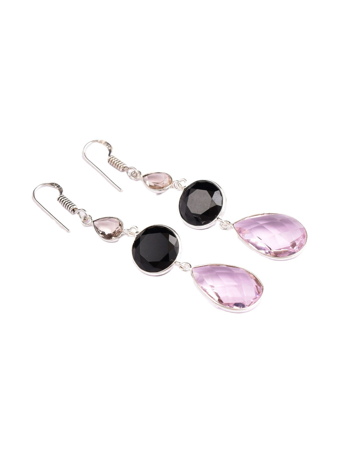 AAR Jewels Rhodium-Plated German Silver Tourmaline Drop Earrings