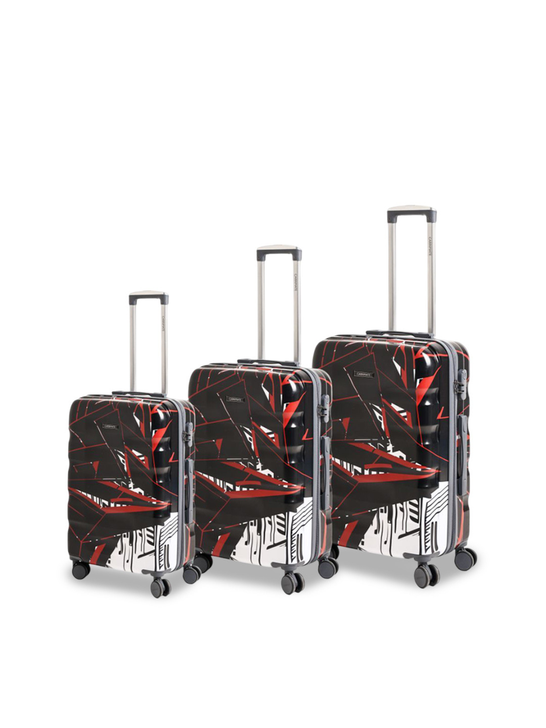 CARRIMATE Women Set Of 3 Madrid Printed 360 Spinner Wheels Hard-Sided Trolley Bag