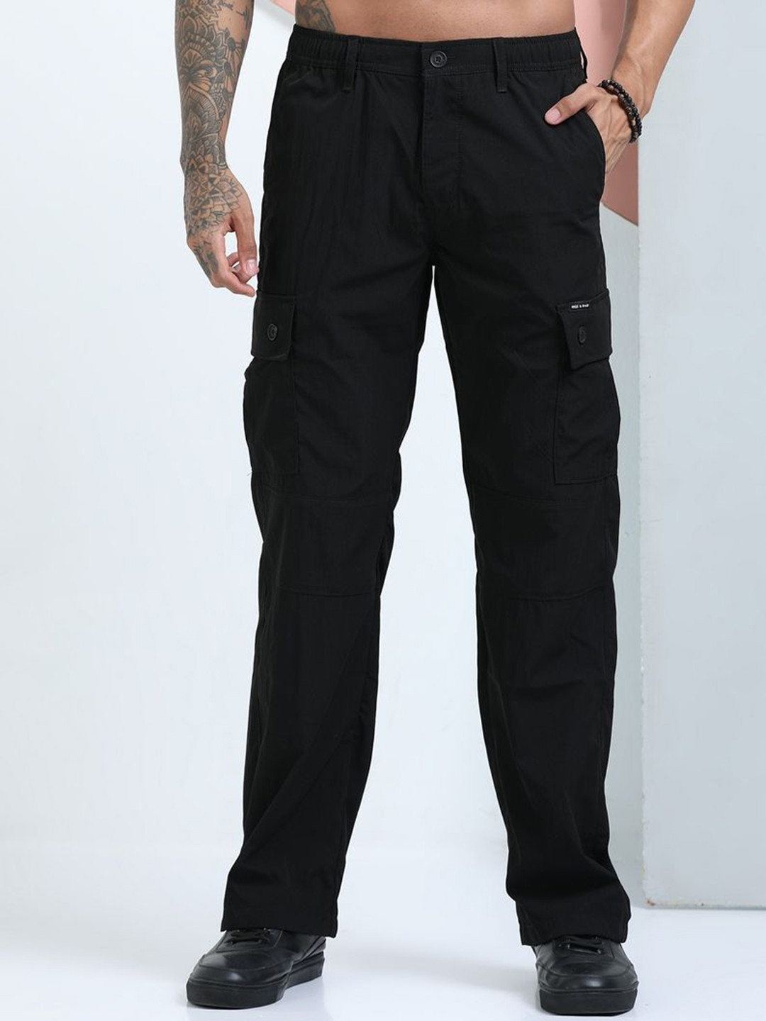 RIGS AND RAGS Flows Men Smart Loose Fit Non Iron Cargos Trousers