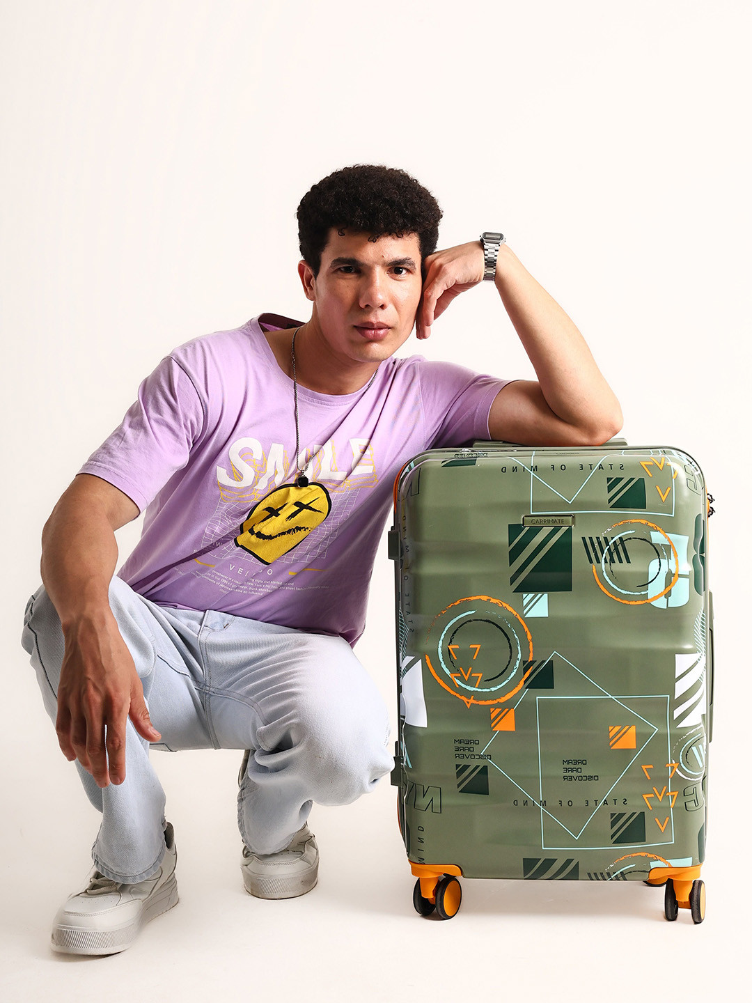 CARRIMATE Set Of 2 Manchester Printed 360 Spinner Wheels TSA Lock Hard-Sided Trolley Bags