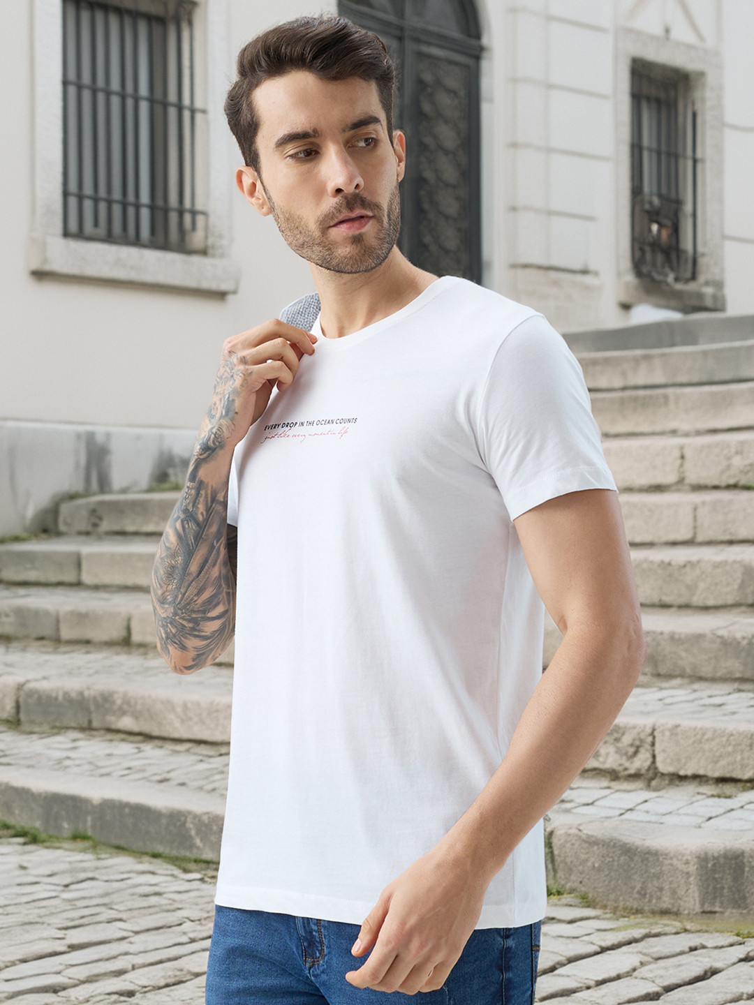 Status Quo Typography Printed Pure Cotton T-shirt