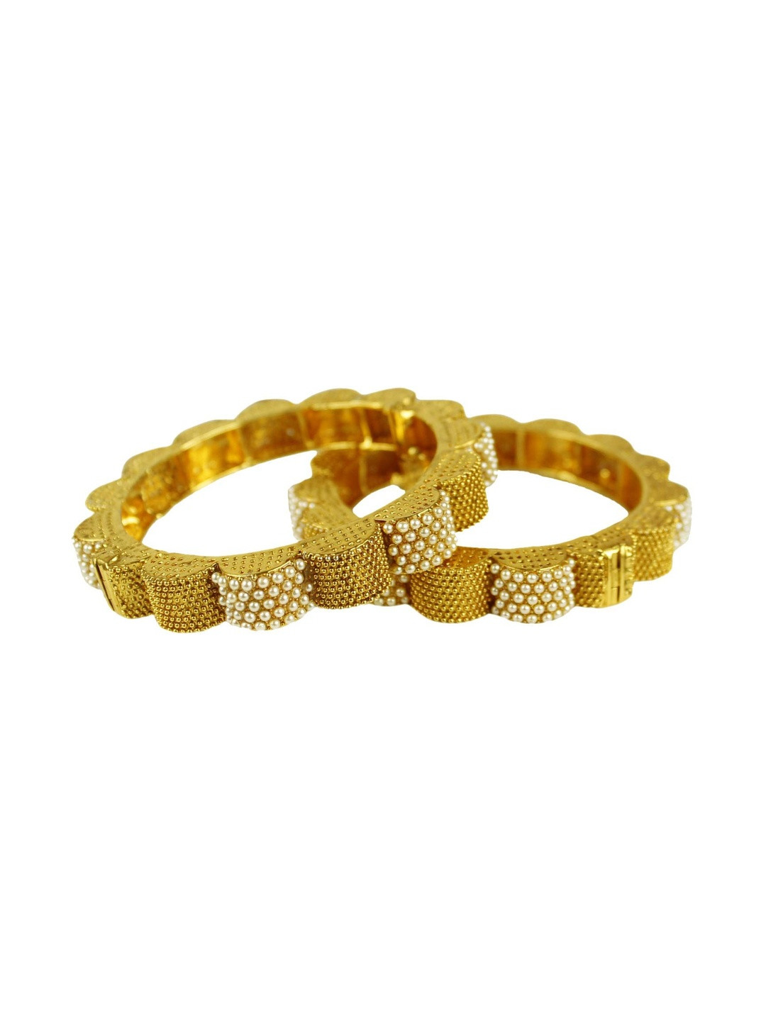 Sitashi Women Set Of 2 Gold-Plated Free Size Bangle-Style Bracelet