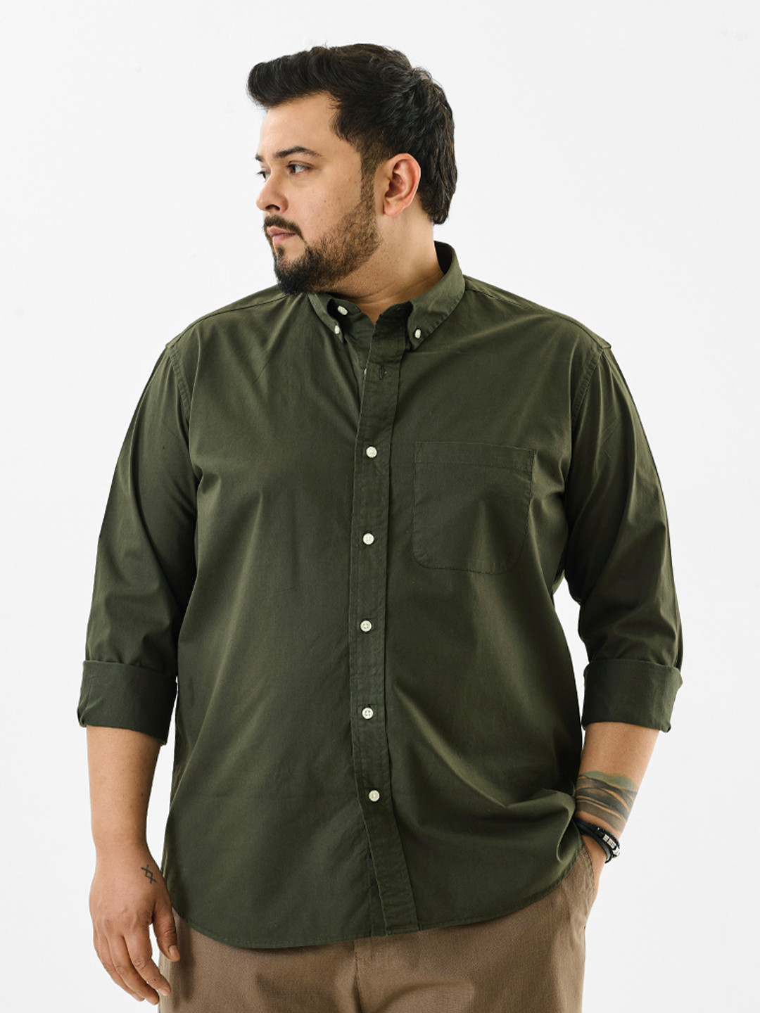 Snitch Men Plus Size Smart Regular Fit Opaque Formal Shirt