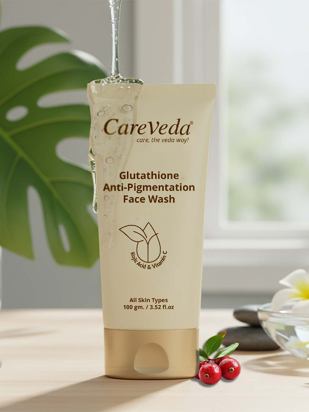 CareVeda Glutathione Anti Pigmentation Face Wash With Kojic Acid & Vitamin C - 100 g