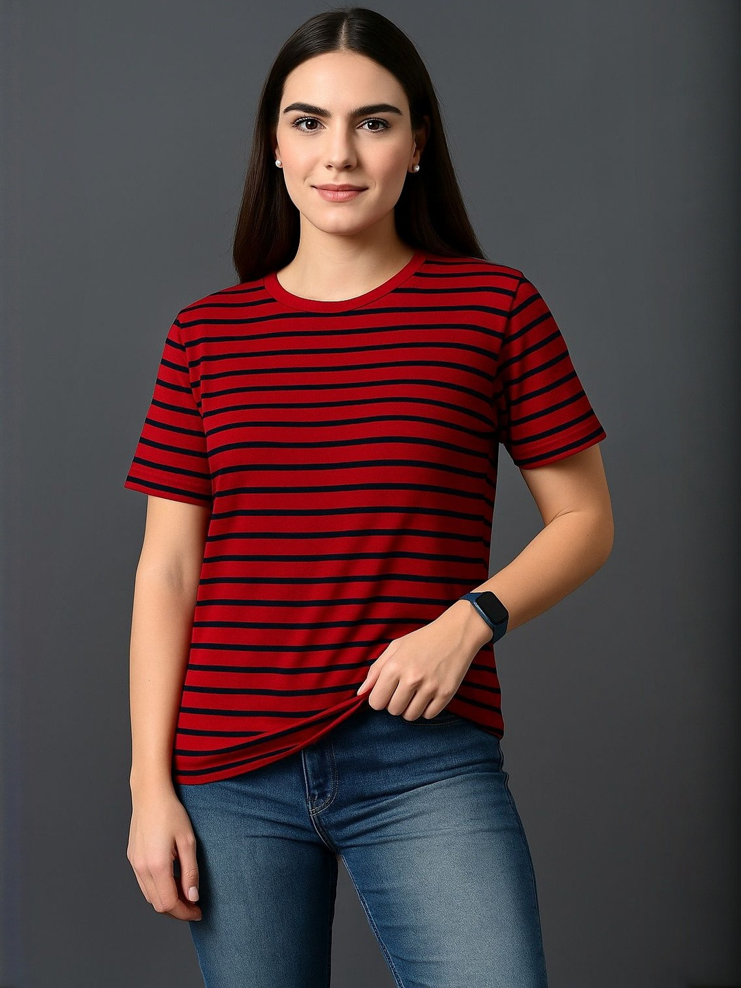 CORSICA Striped Bio Finish Cotton T-shirt